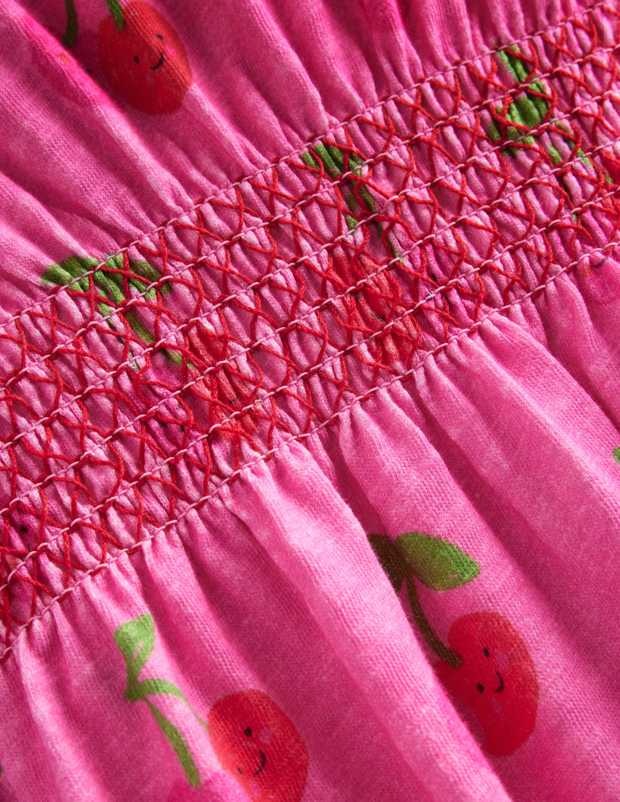 Jerseykleid mit geraffter Taille-Pink Kirschen - Image 3