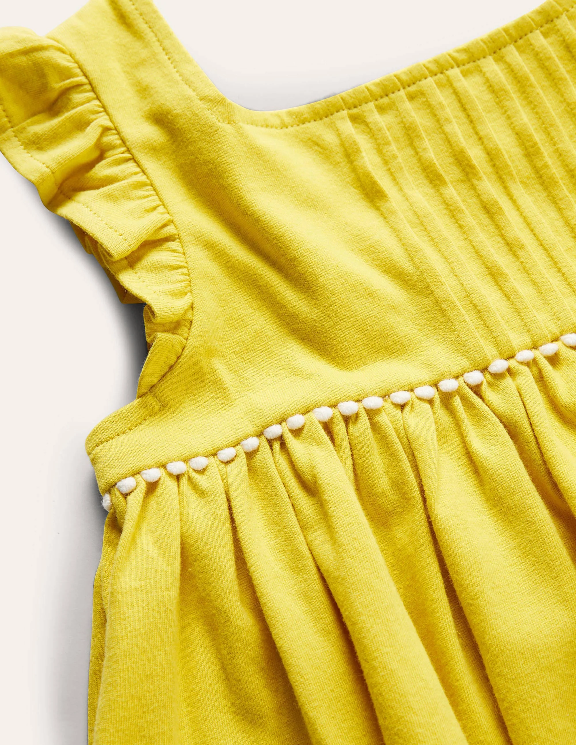 Jerseykleid mit gerüschten Ärmeln-Narzissengelb - Image 3