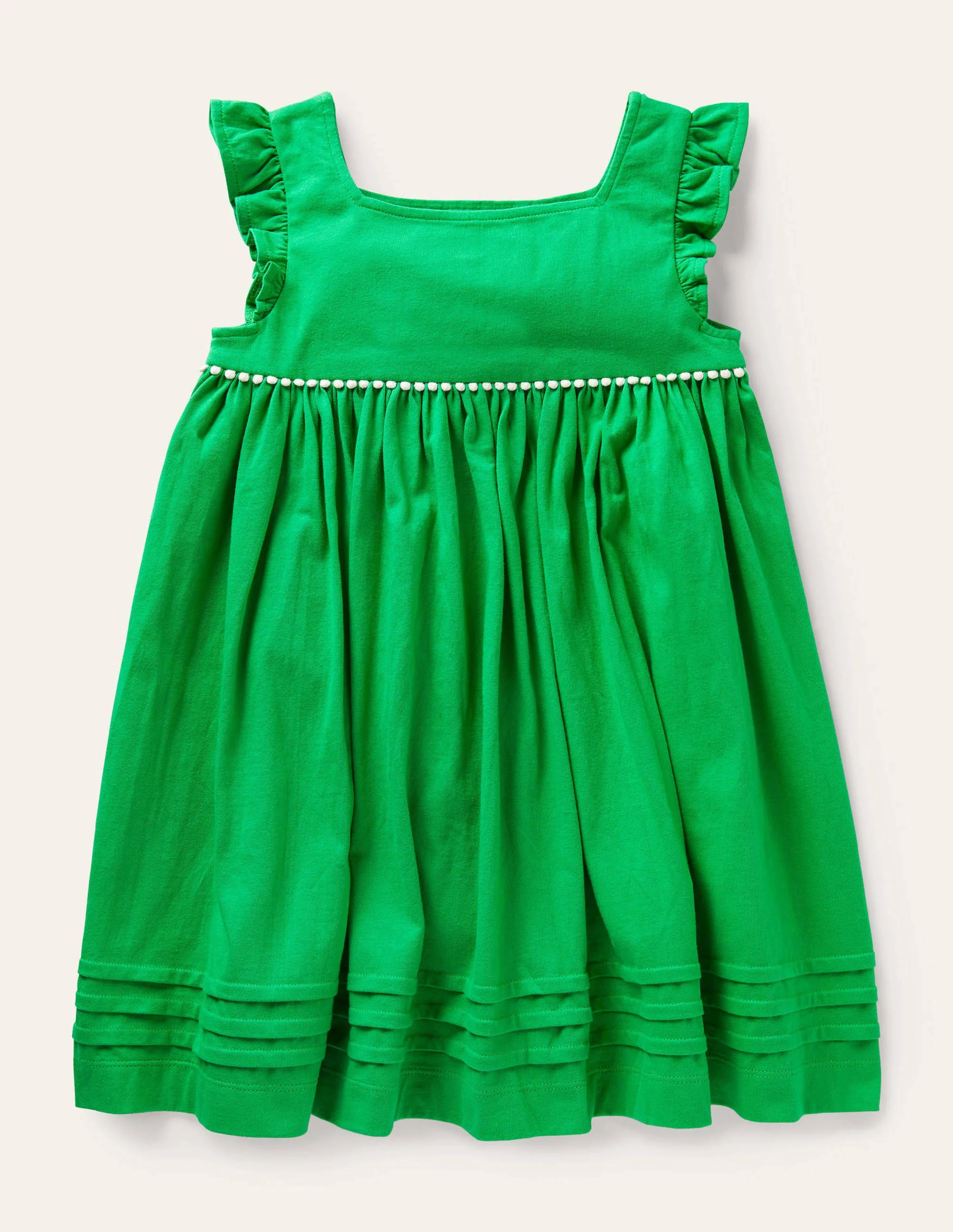 Jerseykleid mit gerüschten Ärmeln-Paprikagrün - Image 2