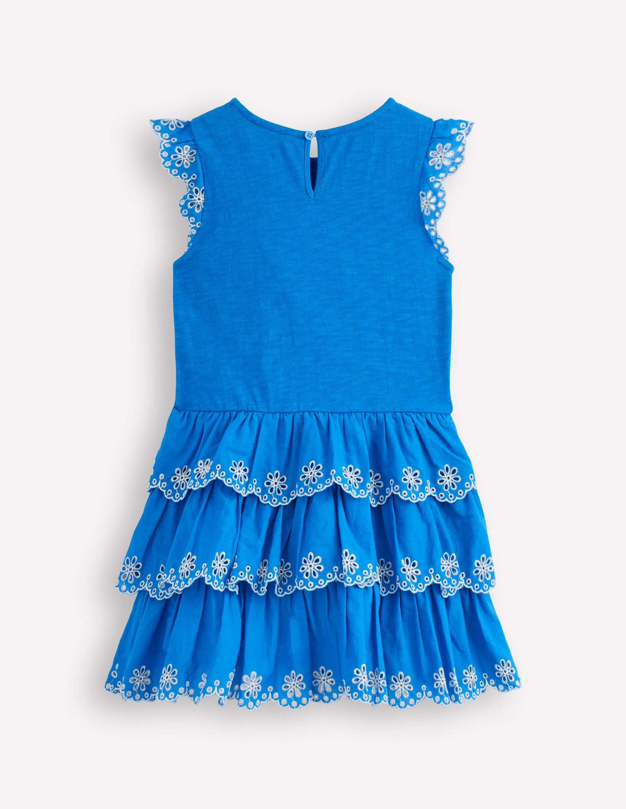 Jerseykleid mit Lochstickerei-Himmelblau - Image 2