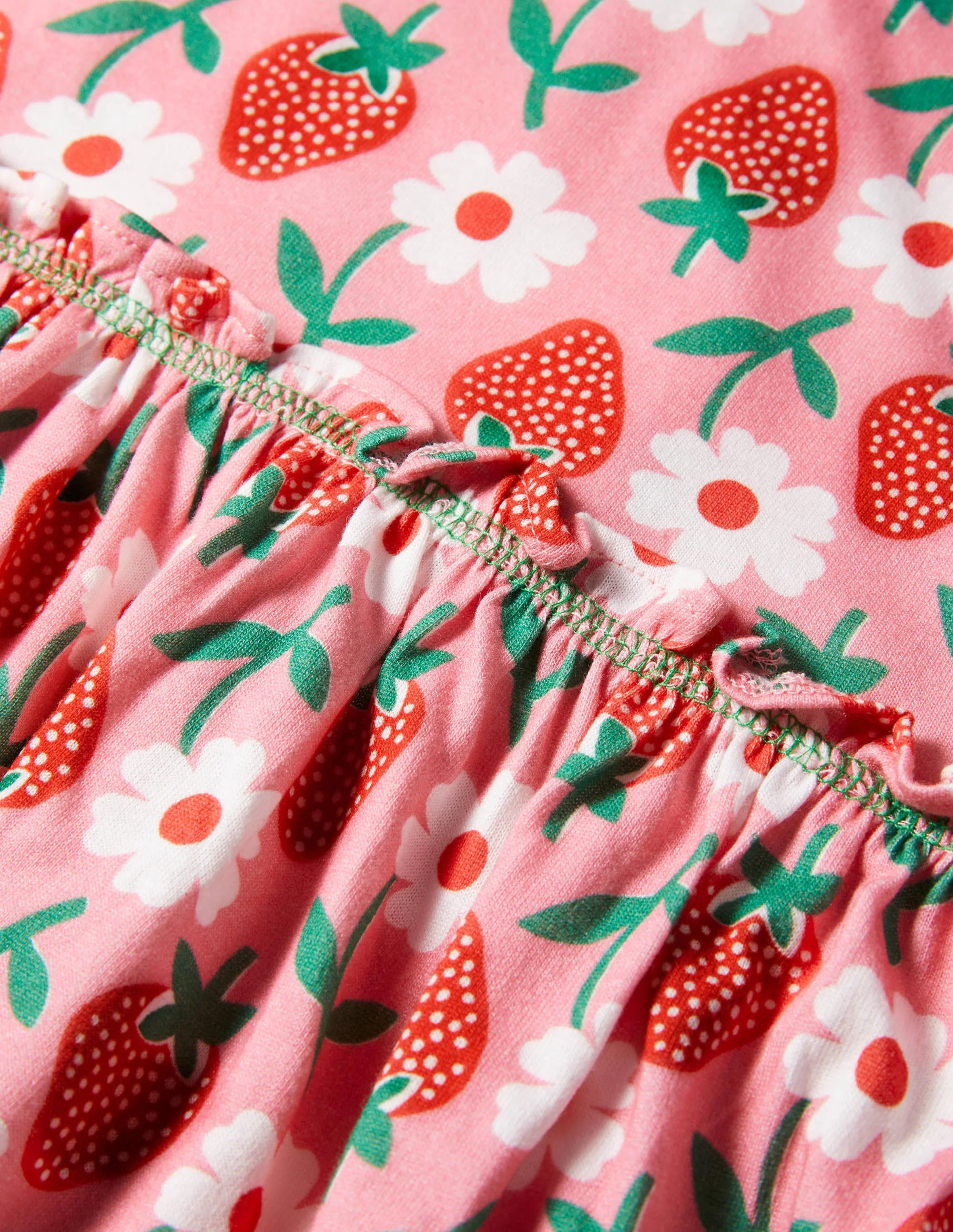 Jerseykleid mit Rüschen-Hellrosa, Erdbeermuster - Image 3
