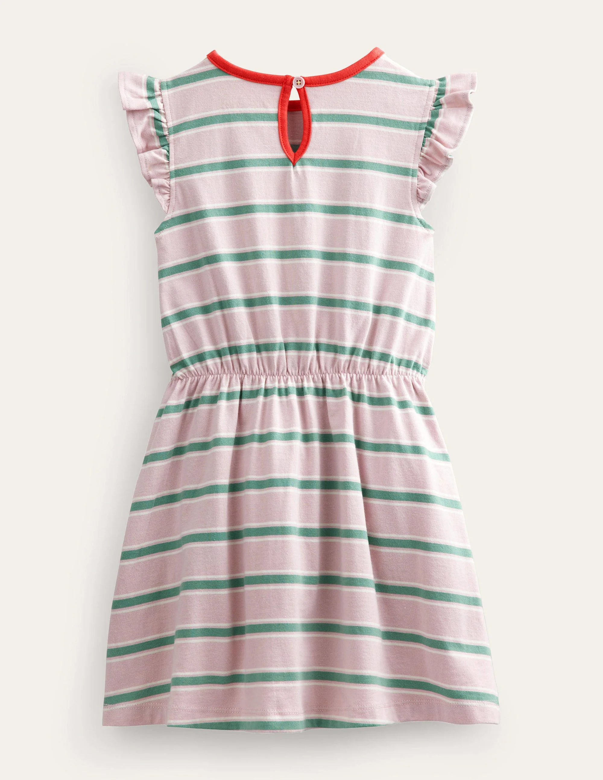 Jerseykleid mit Rüschenärmeln-Französisches Rosa/Zultanitgrün - Image 2