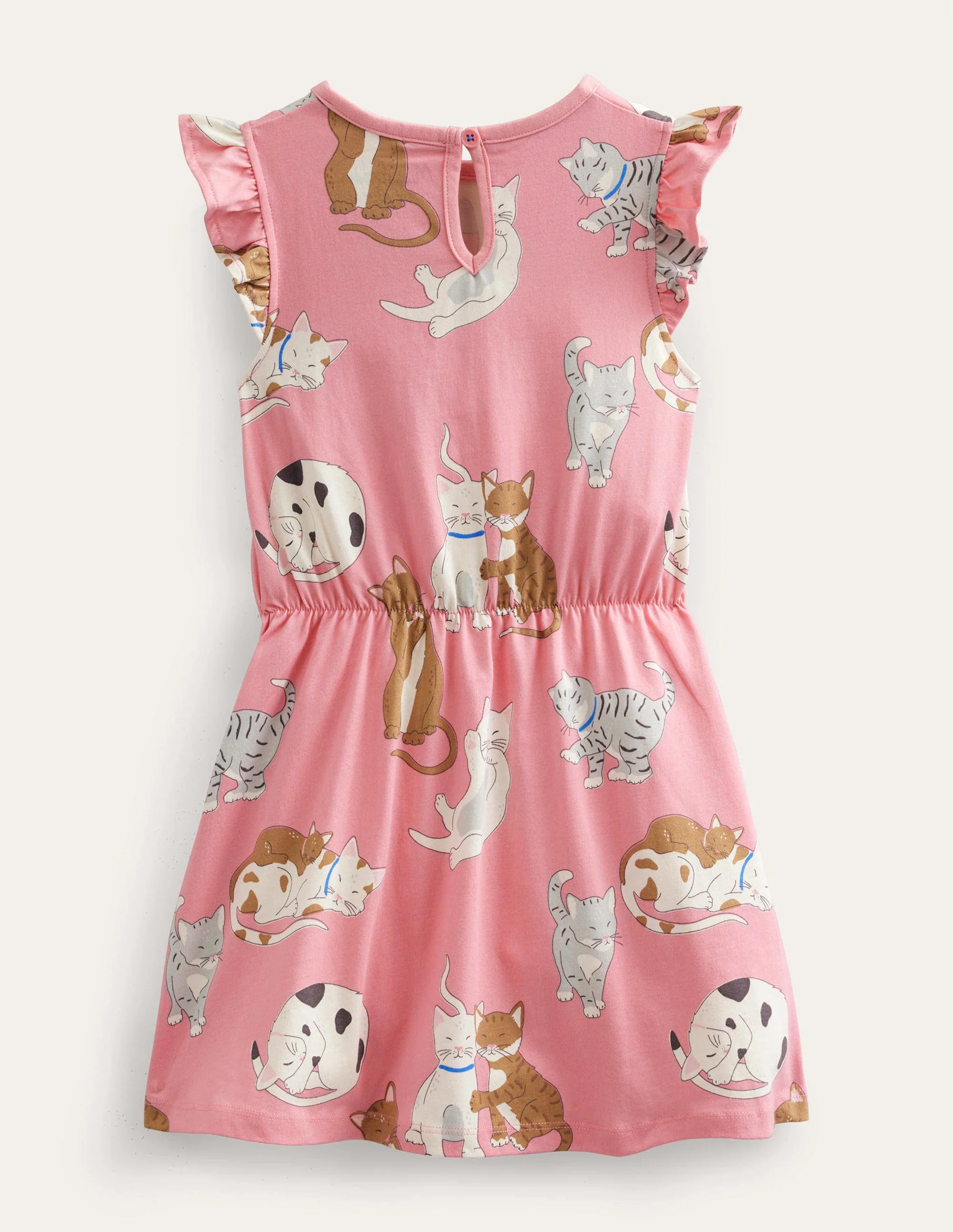 Jerseykleid mit Rüschenärmeln-Krabbenrosa, Katzen - Image 2