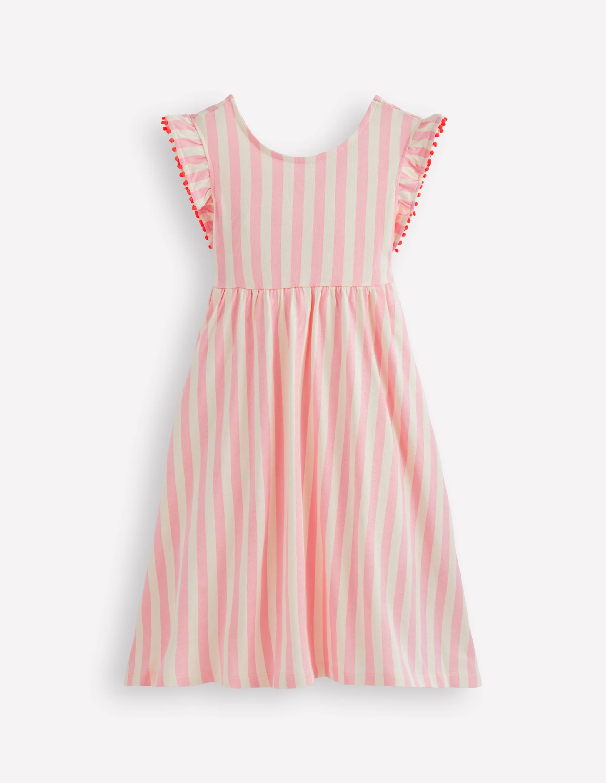 Jerseykleid mit Schleife am Rücken-Rosa mit Streifen - Image 4