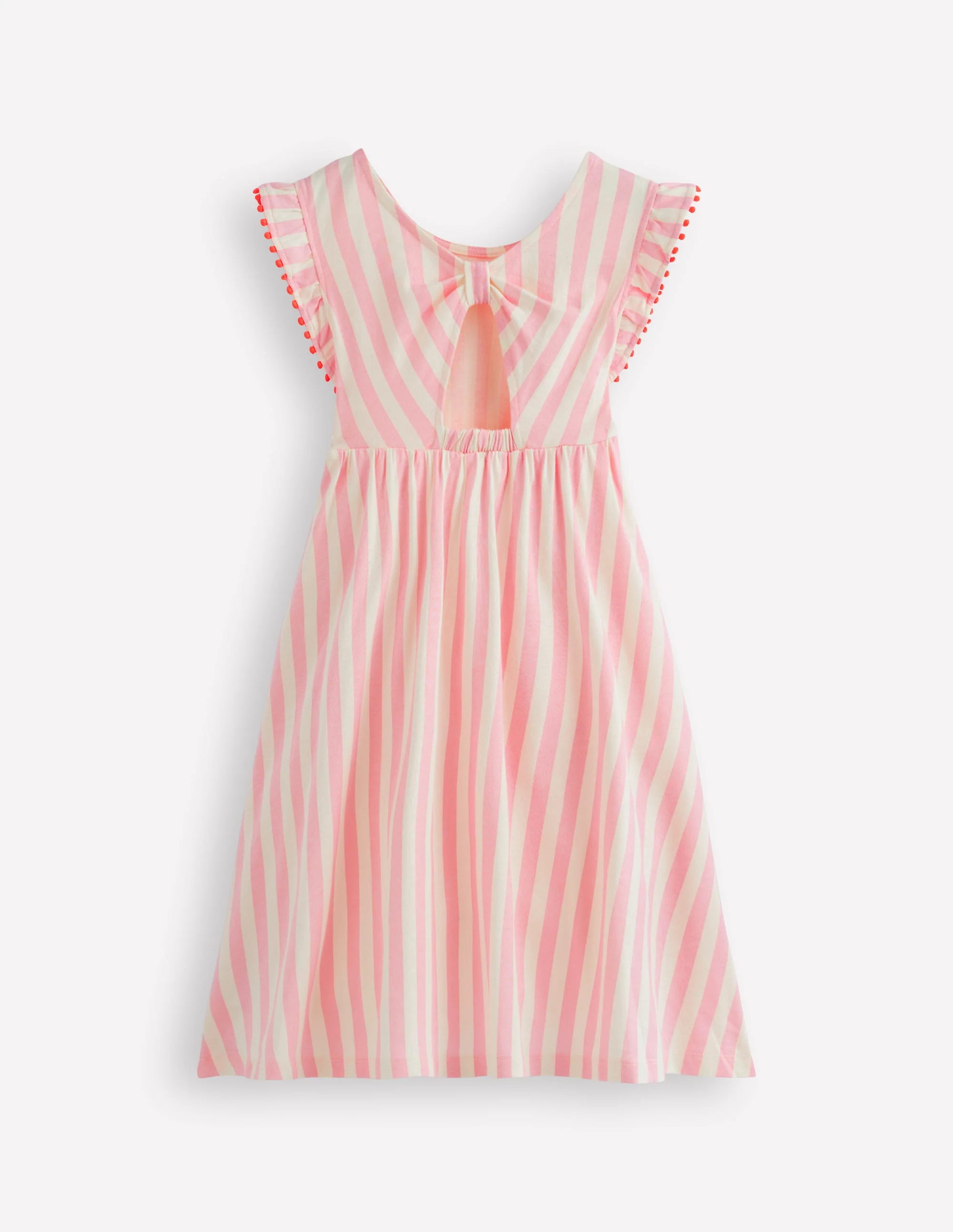 Jerseykleid mit Schleife am Rücken-Rosa mit Streifen - Image 5