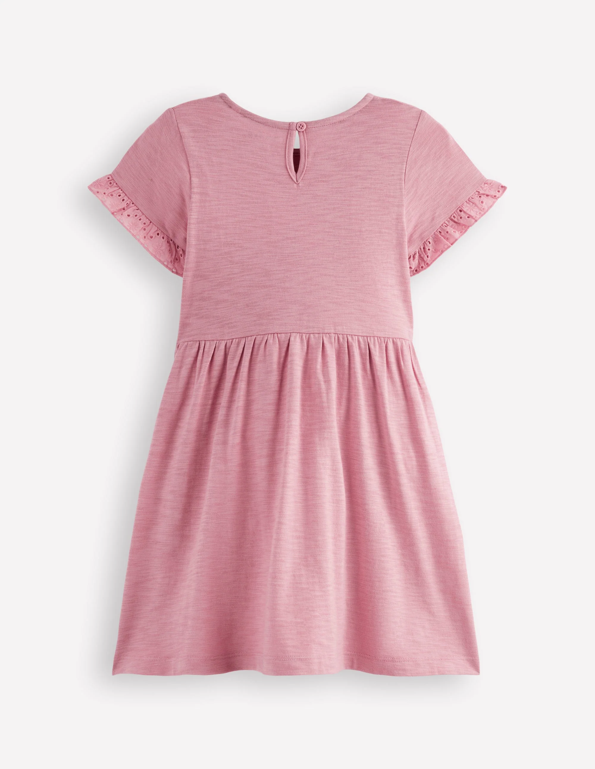 Jerseykleid mit Tasche aus Lochstickerei-Rosa Schleier - Image 2