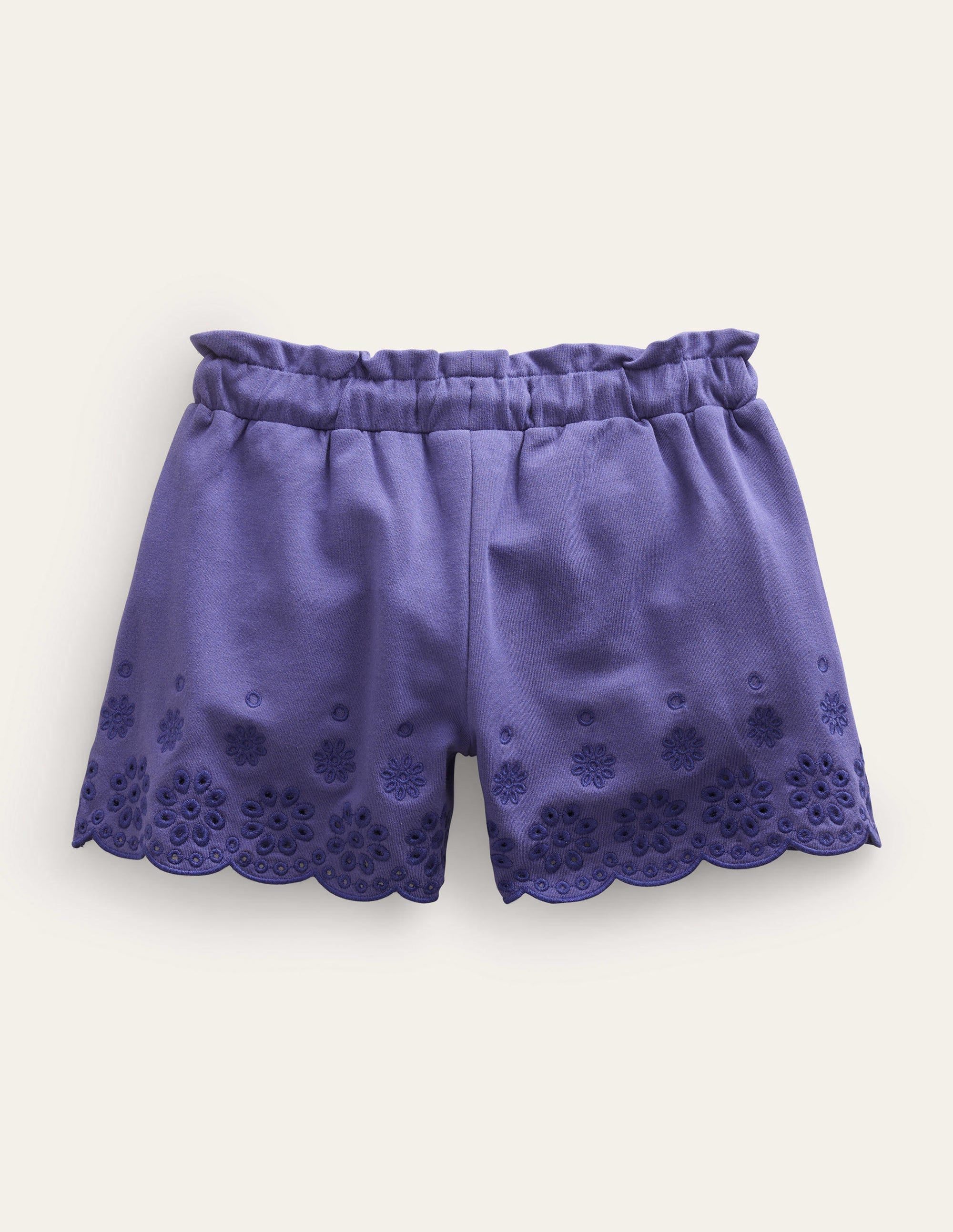 Jerseyshorts mit Lochstickerei-Sanftes Segelblau - Image 2