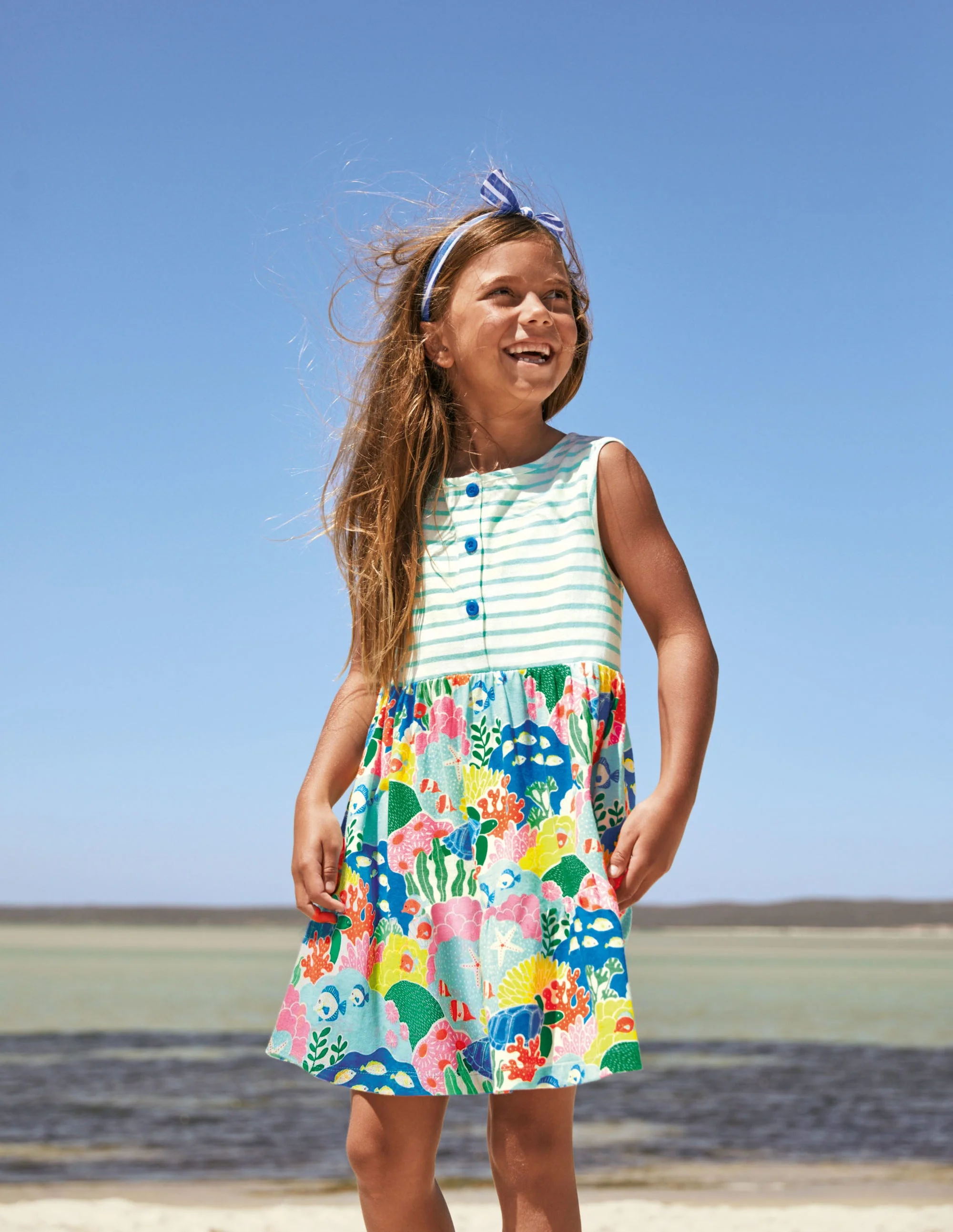 Jerseystufenkleid mit Mustermix-Bunt, Korallenriff - Image 4