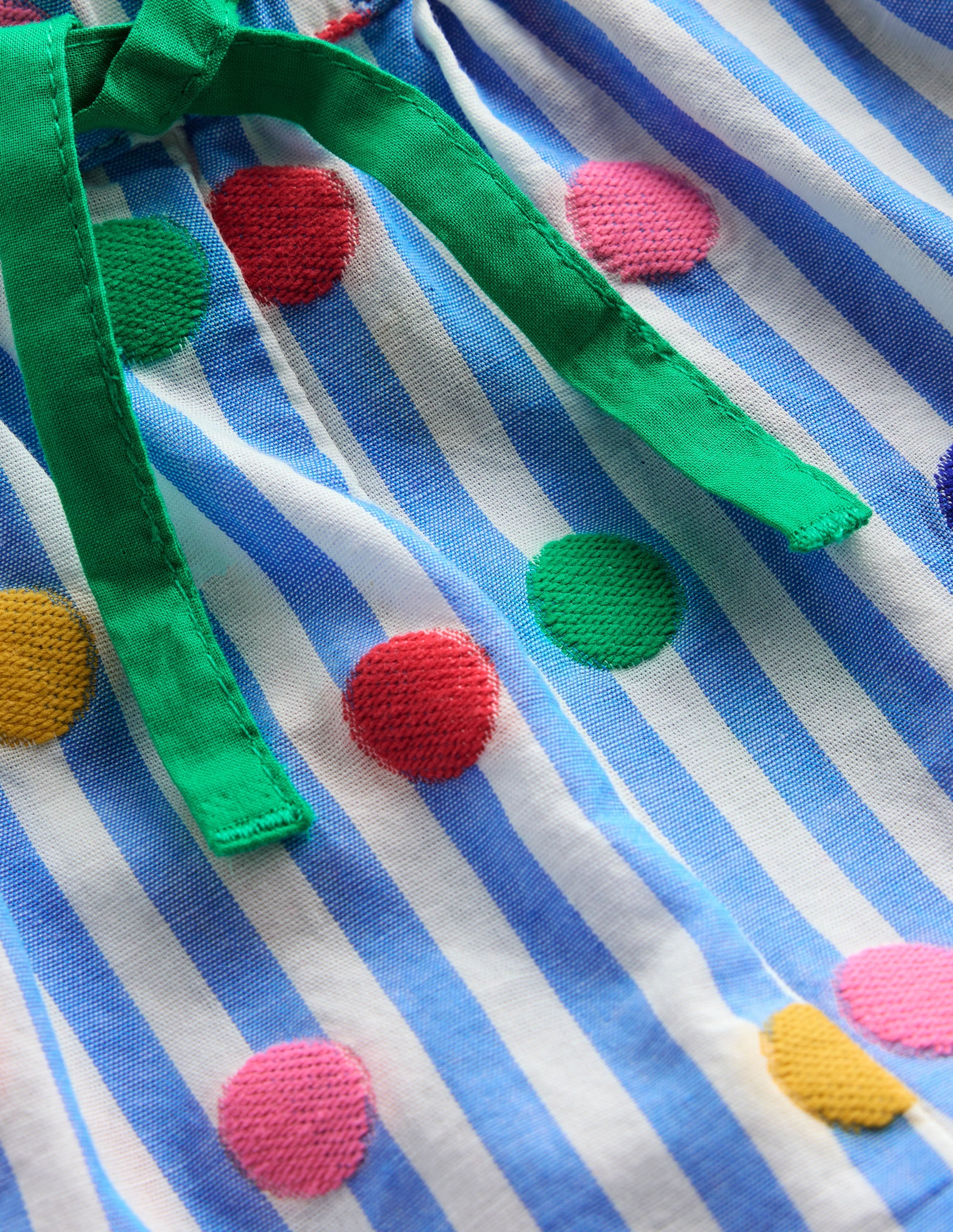 Juniper Gewebte Shorts mit Rüschen-Pfauenfederblau Punkte - Image 3