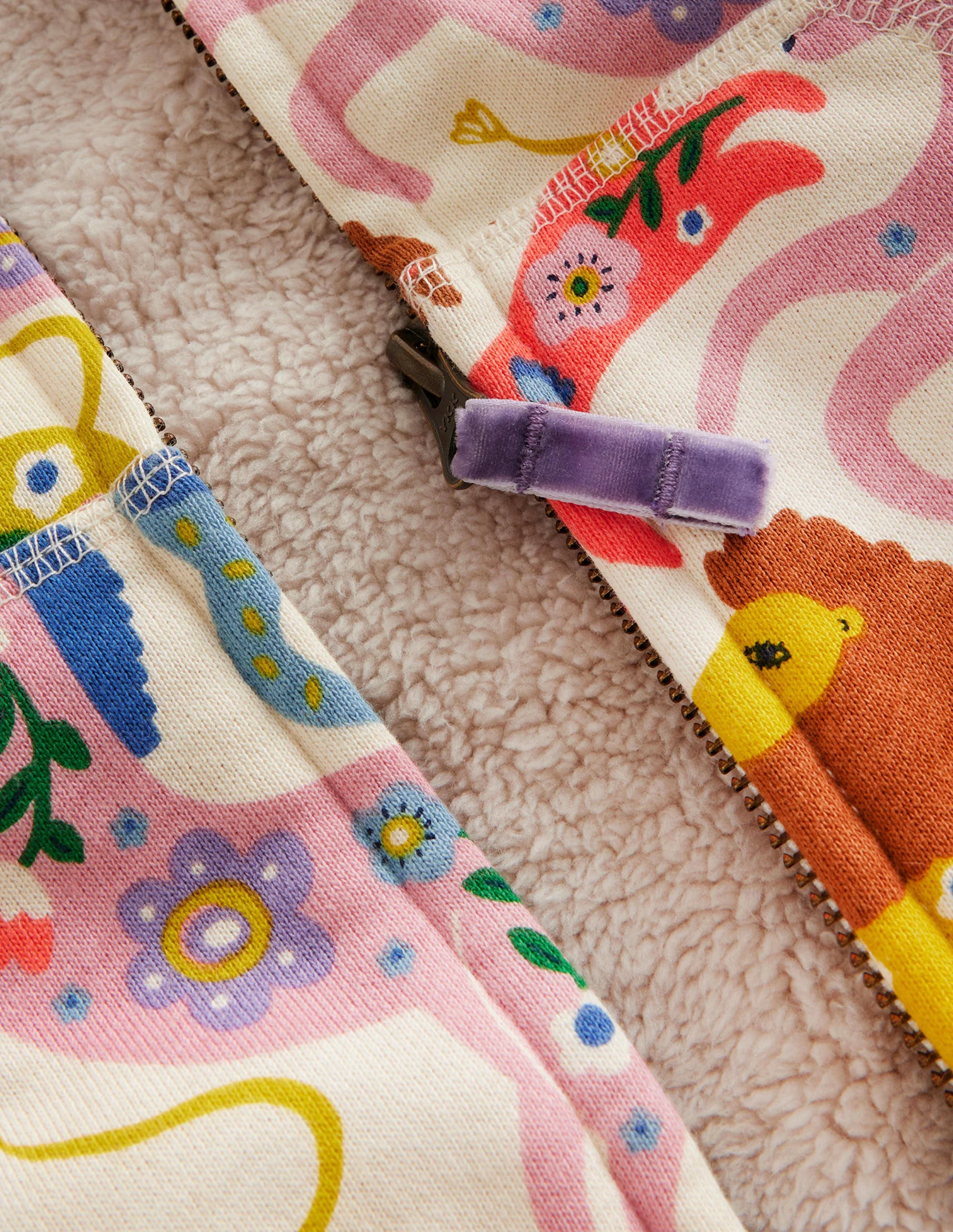 Kapuzenpulli mit Zottelfutter-Bunt Freunde - Image 3