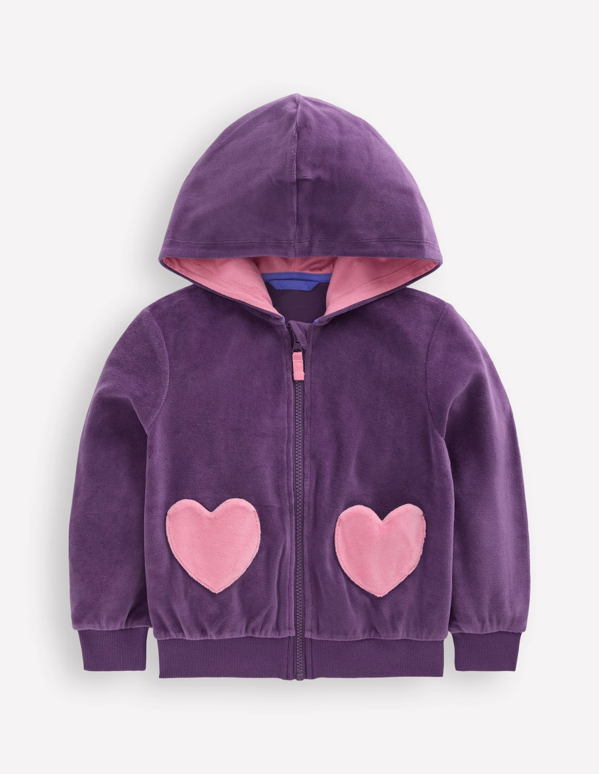 Kapuzenpullover aus Velours-Mystisches Lila
