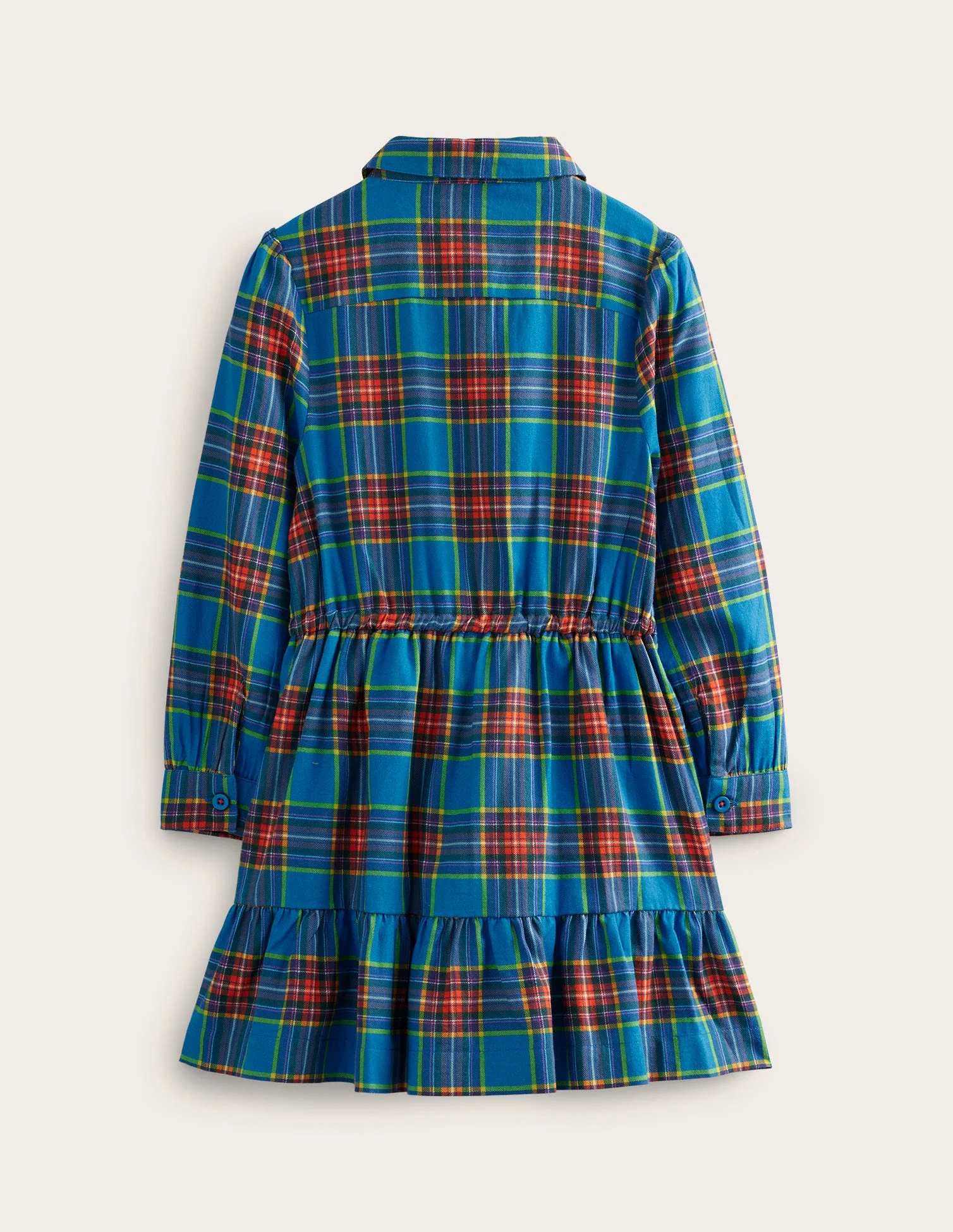 Kariertes Hemdblusenkleid aus Baumwolle-Blau / Rot Kariert - Image 2