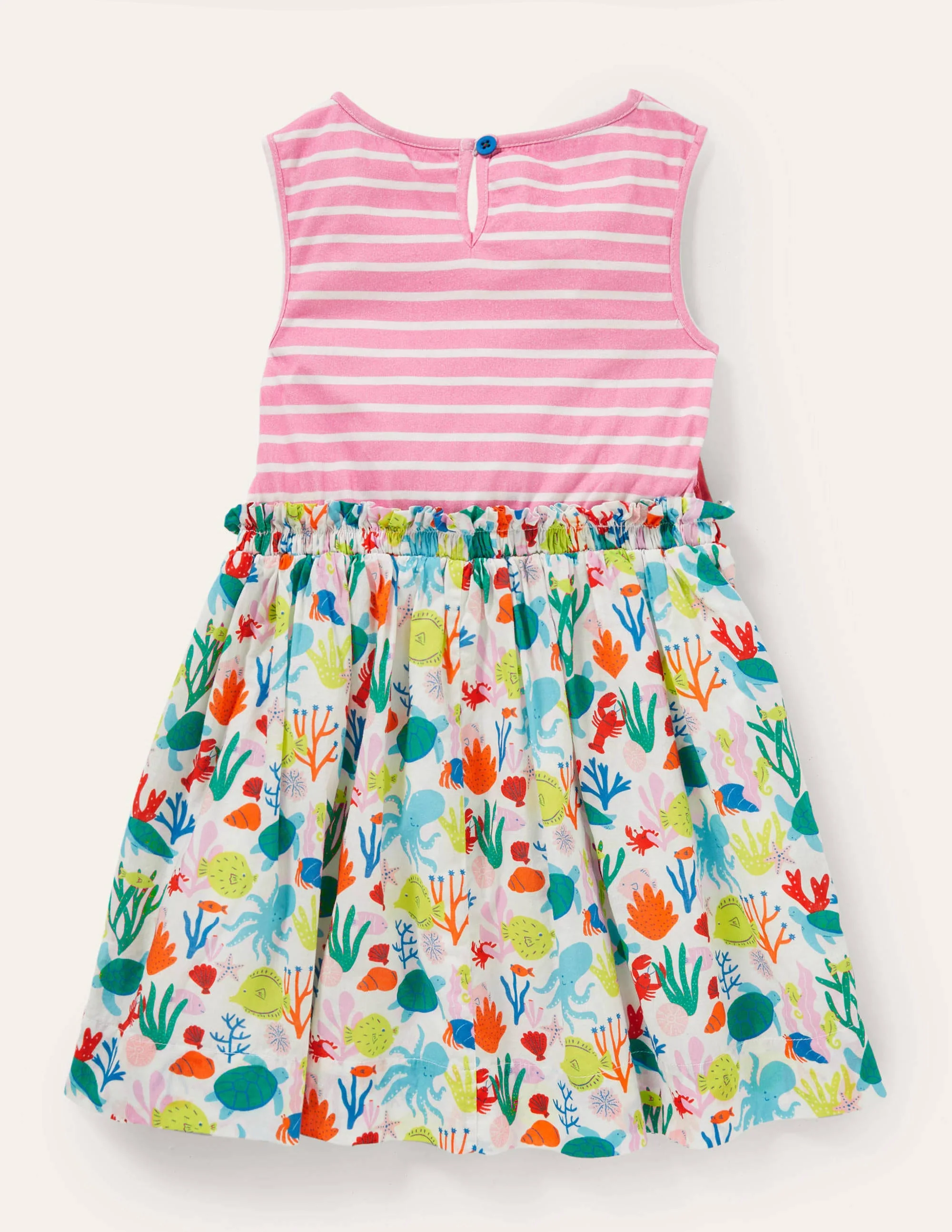 Kleid aus einer Webmischung mit Applikation-Delfinrosa/Naturweiß, Krabbe - Image 2