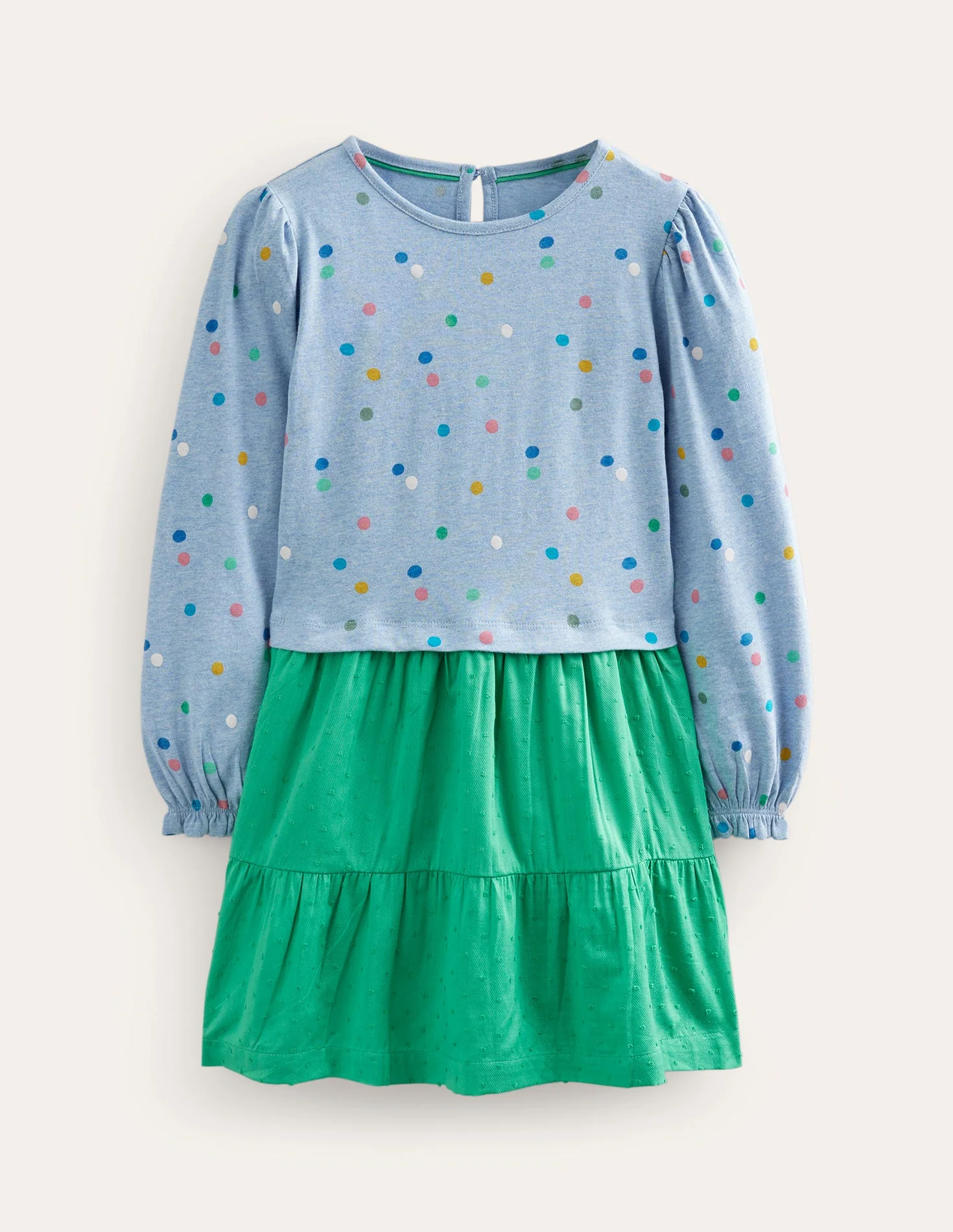 Kleid aus gewebtem Jersey-Mix-Delftblau