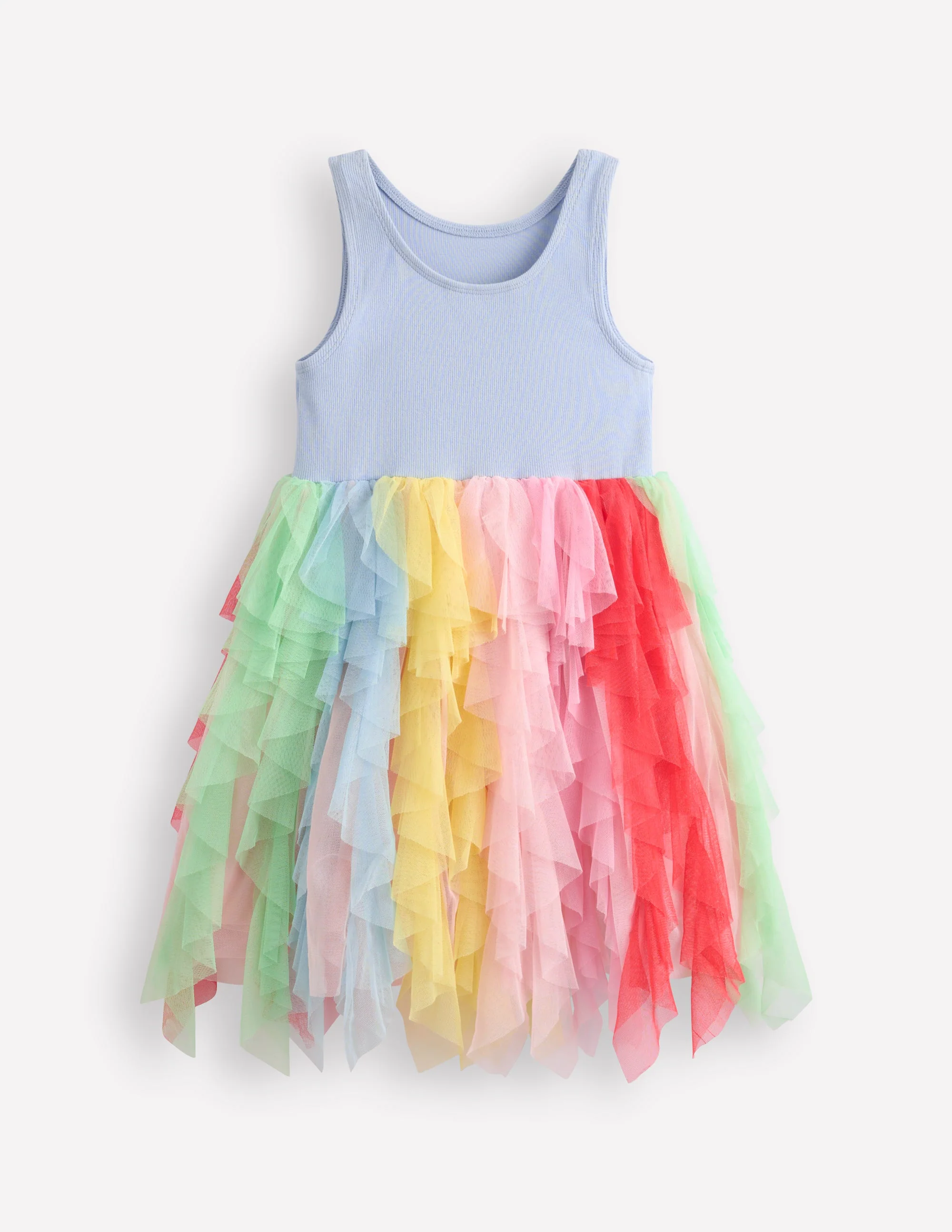 Kleid aus Jersey-Tüll-Mix-Nebligblau Regenbogen - Image 2