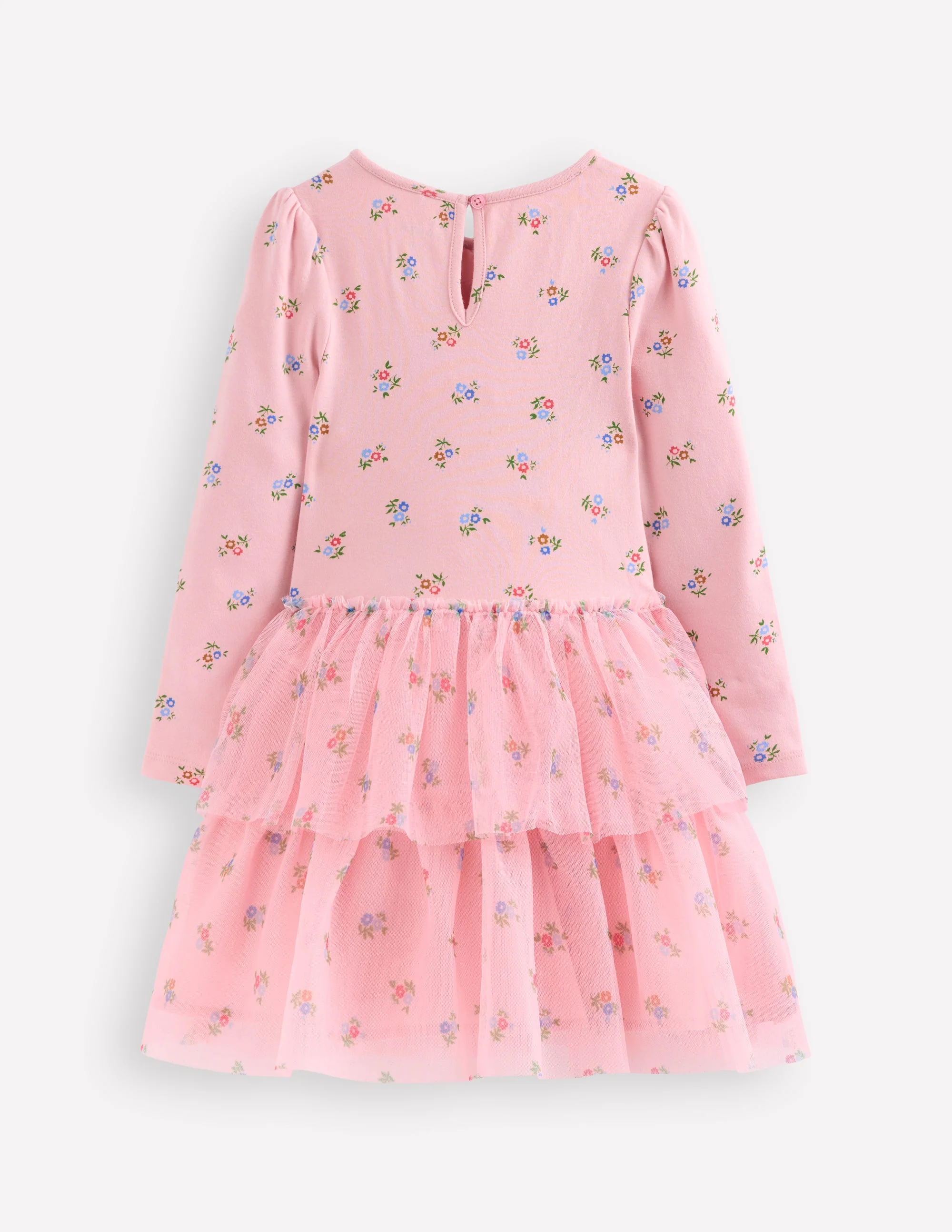 Kleid aus Tüll-Mix-Vintage-Rosa Kleines Blumenmuster - Image 2
