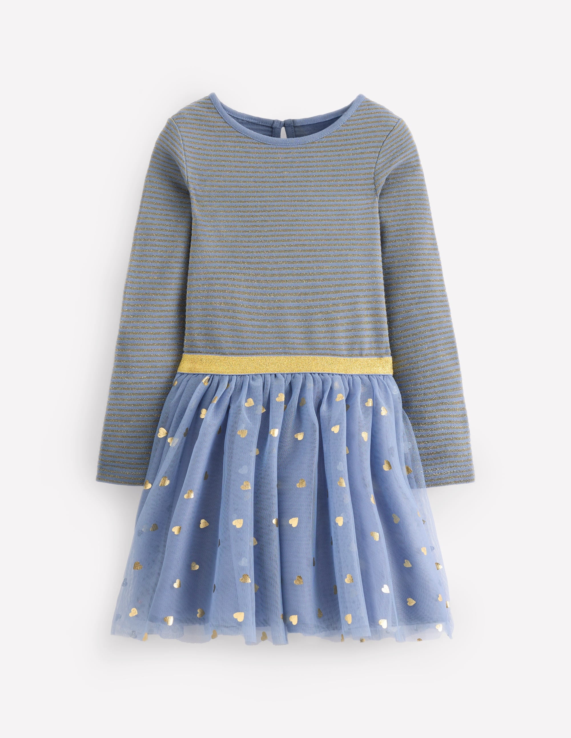 Kleid aus Tüll-Mix zum Herumwirbeln-Elektrisierendes Blau/Gold Konfetti - Image 4