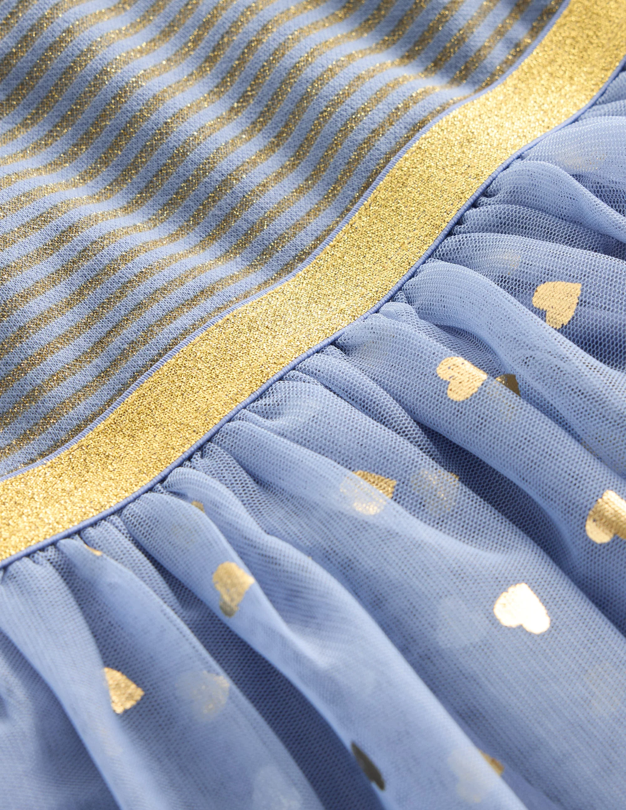 Kleid aus Tüll-Mix zum Herumwirbeln-Elektrisierendes Blau/Gold Konfetti - Image 6