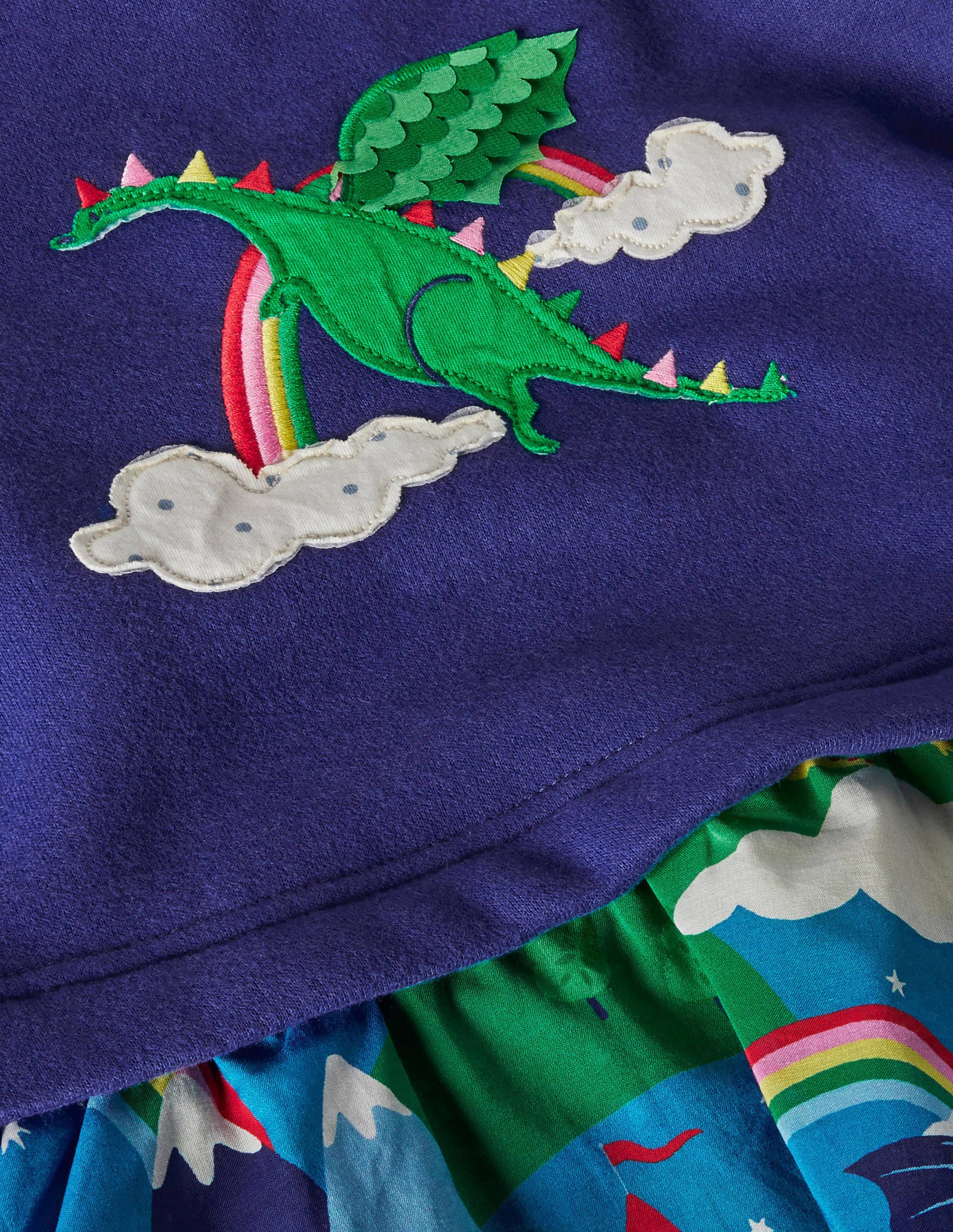 Kleid mit Applikationen und Mustermix-Bunt, Drachen/Himmel - Image 3
