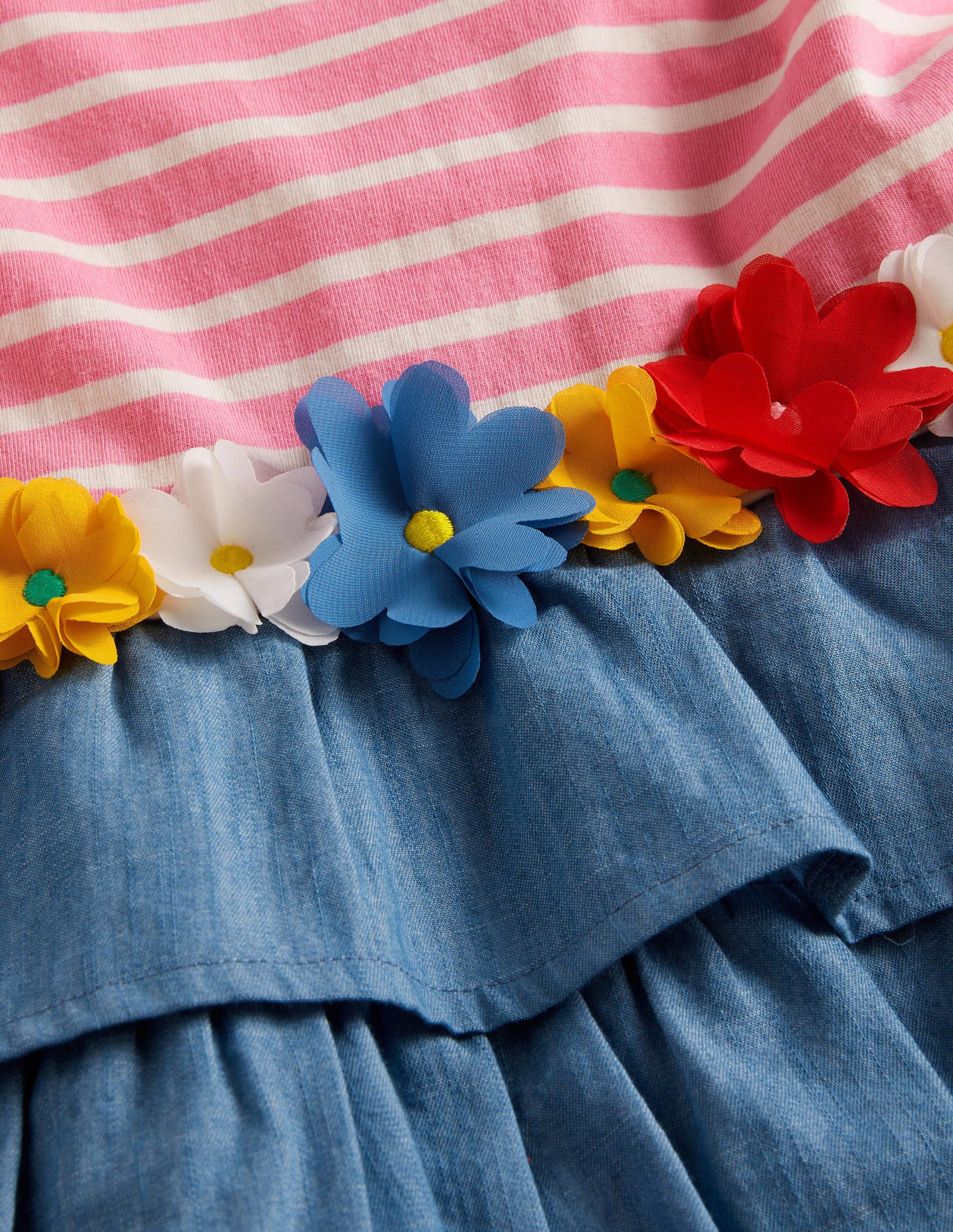 Kleid mit Applikationen und Mustermix-Kirschblütenrosa/Naturweiß, Blumen - Image 3