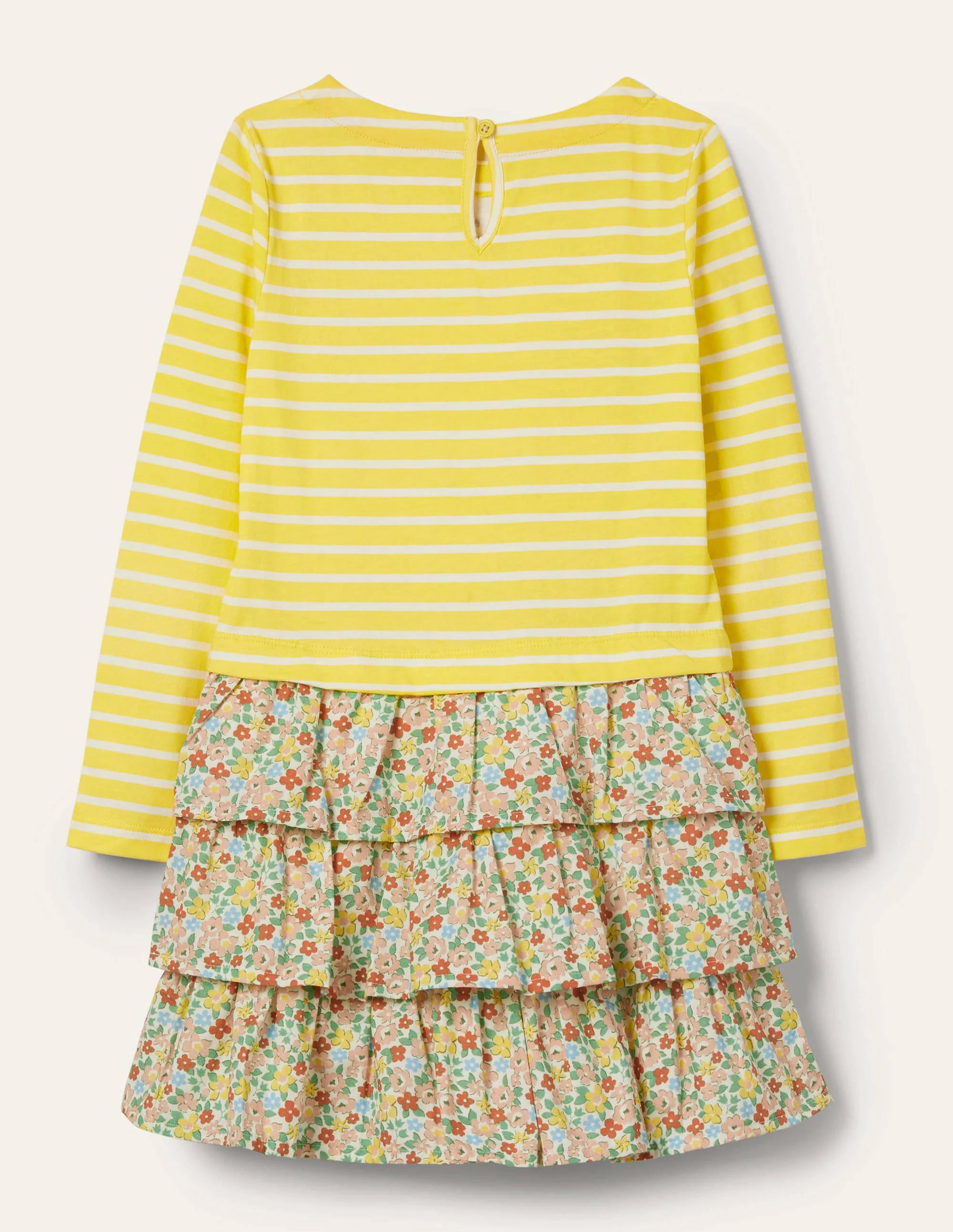 Kleid mit Applikationen und Mustermix-Maisgelb/Naturweiß, Schaf - Image 2