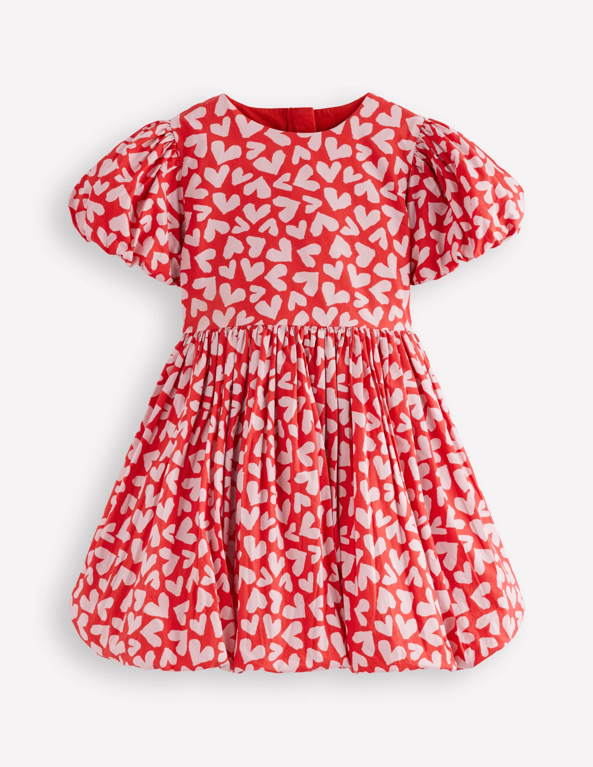 Kleid mit Ballonsaum-Rot Herzen