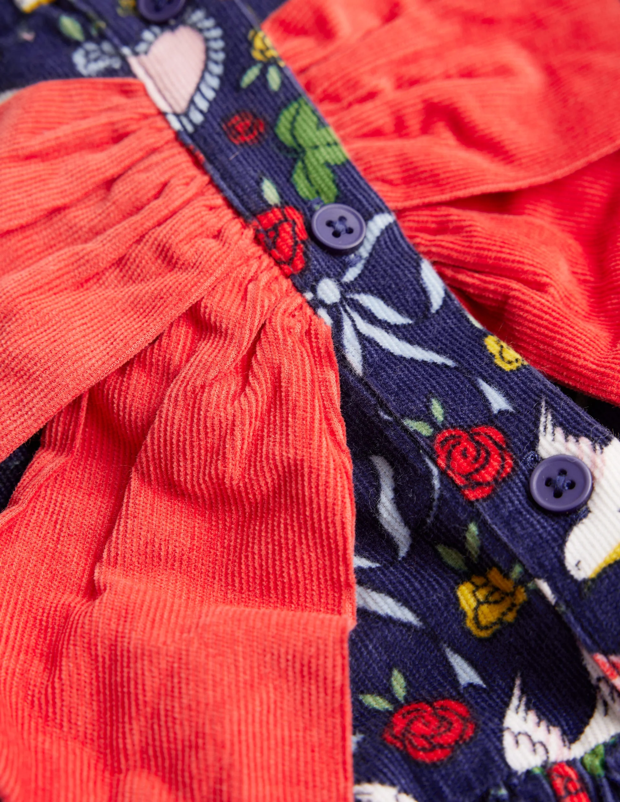 Kleid mit durchgehender Knopfleiste und Schleife-Steuerbordblau Liebesvögel - Image 3