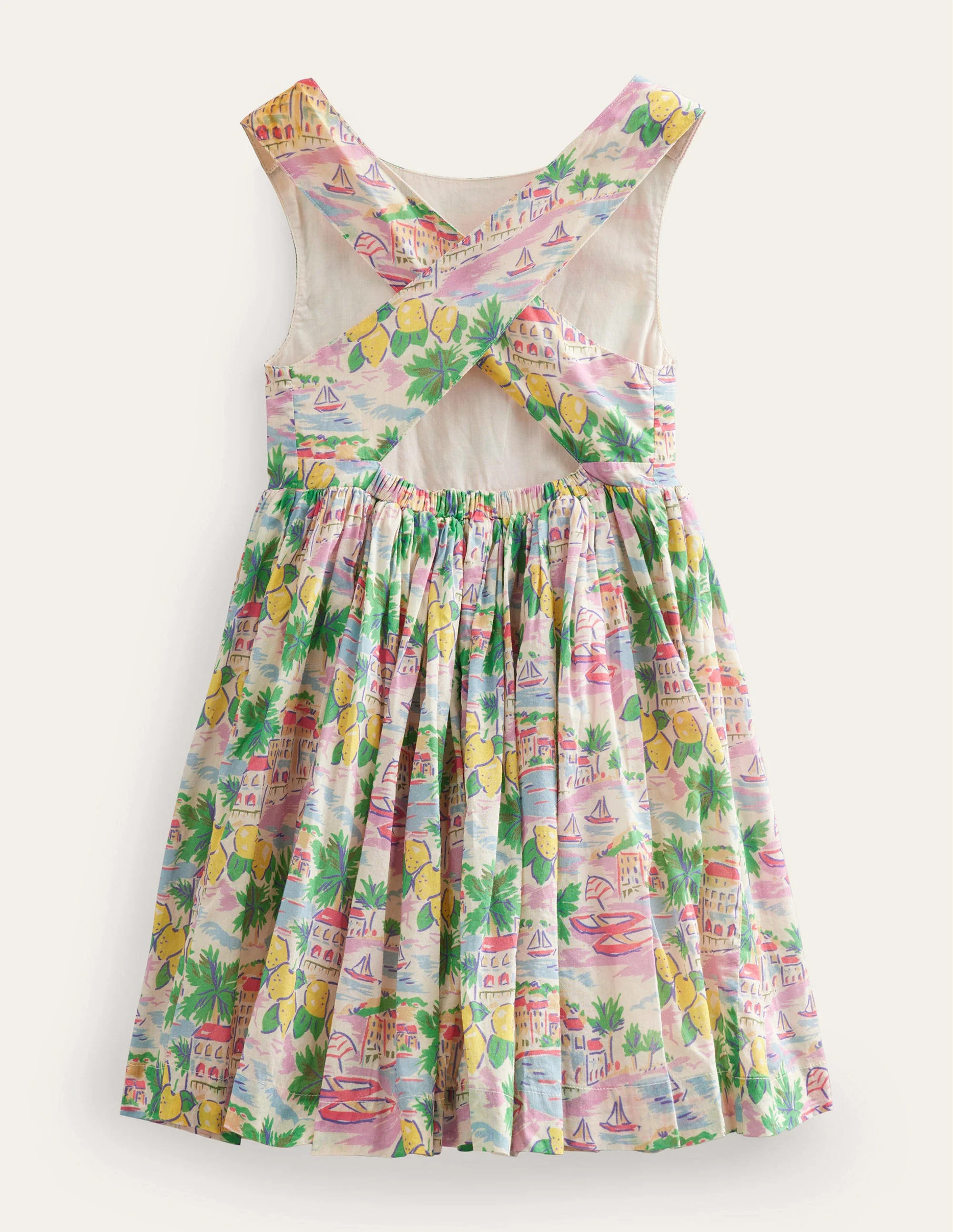 Kleid mit gekreuzten Rückenträgern-Bunt, Szenenmotiv - Image 2