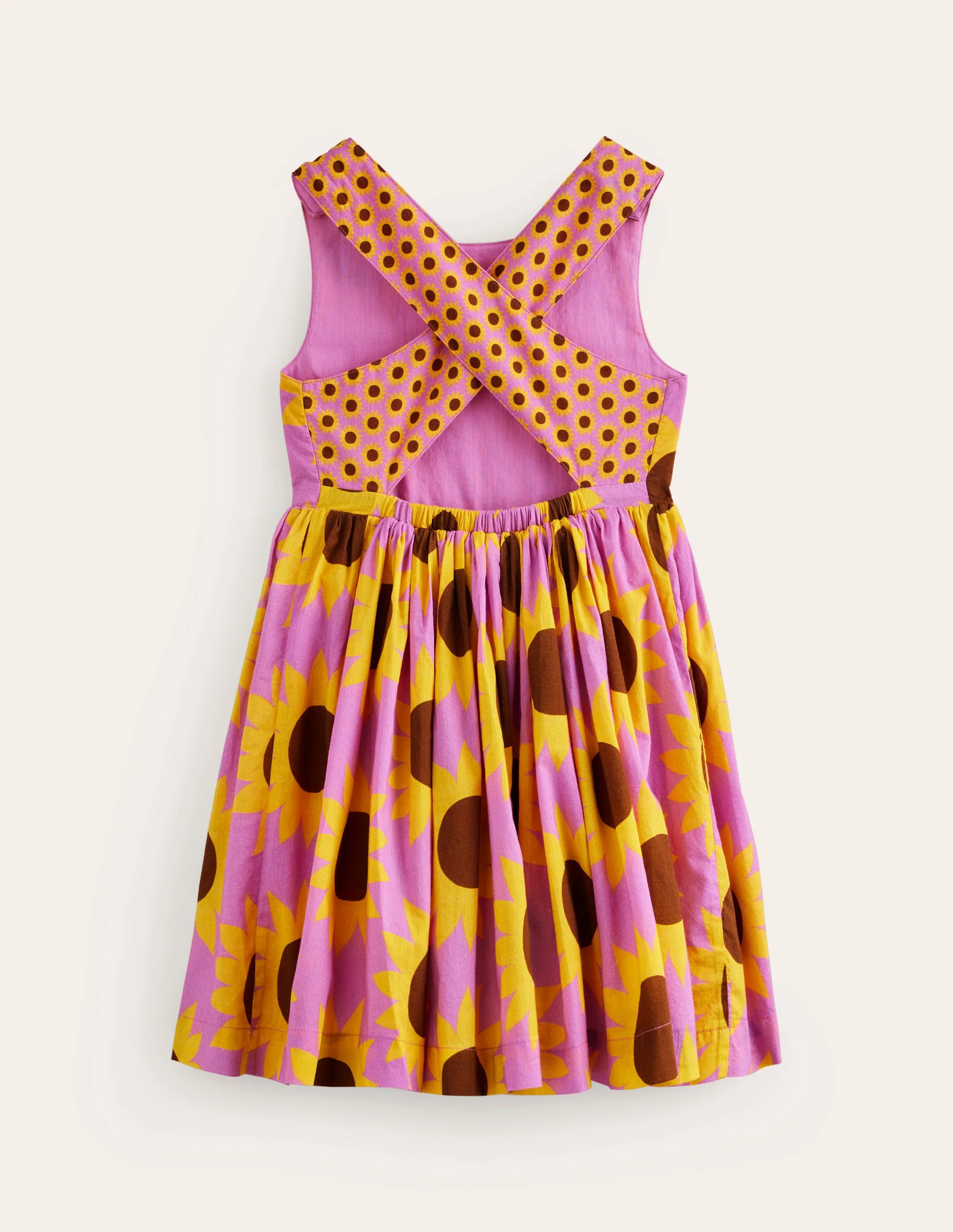 Kleid mit gekreuzten Rückenträgern-Rosa Sonnenblume Geo - Image 2