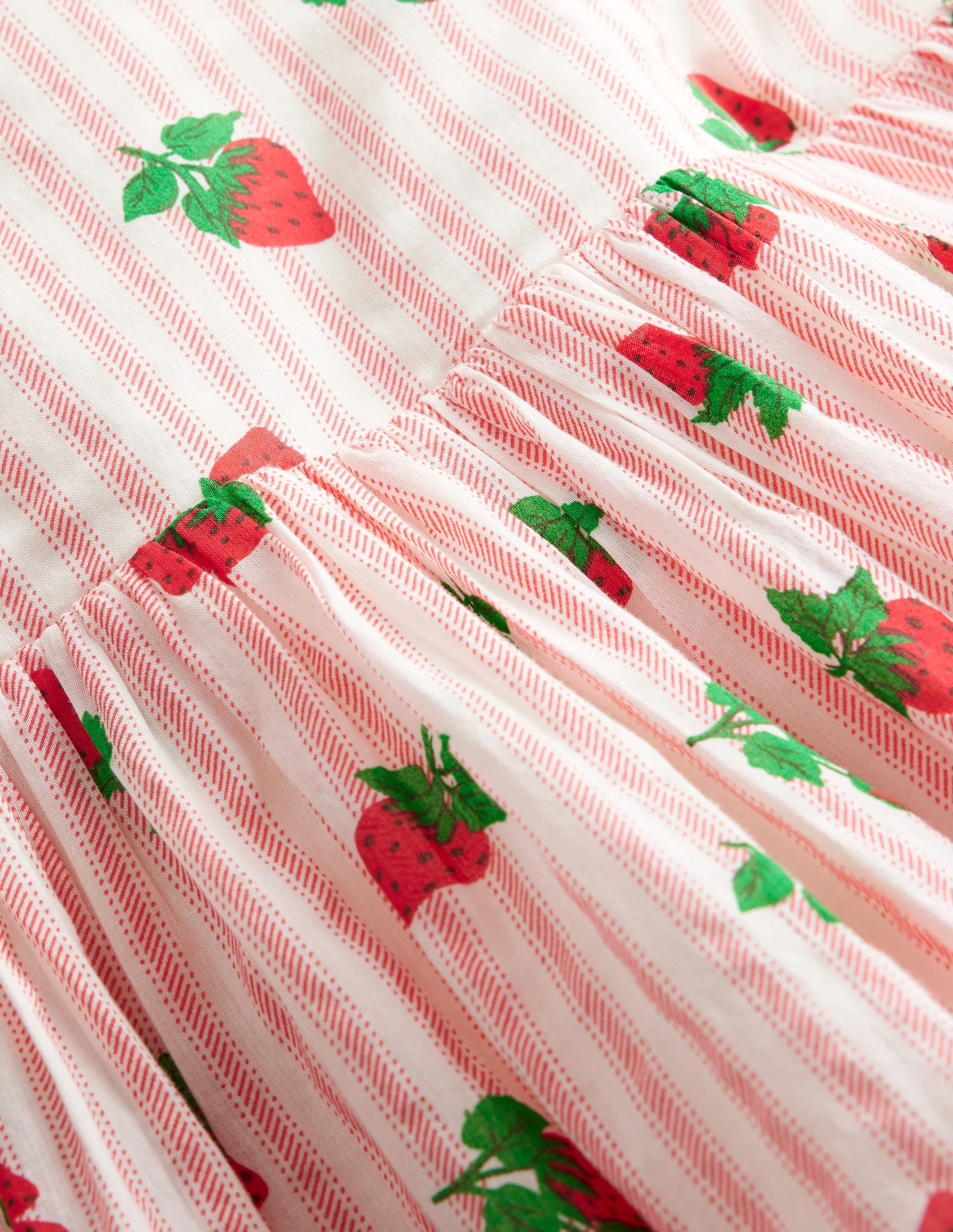 Kleid mit gekreuzten Rückenträgern-Vintage Streifen Erdbeeren - Image 3