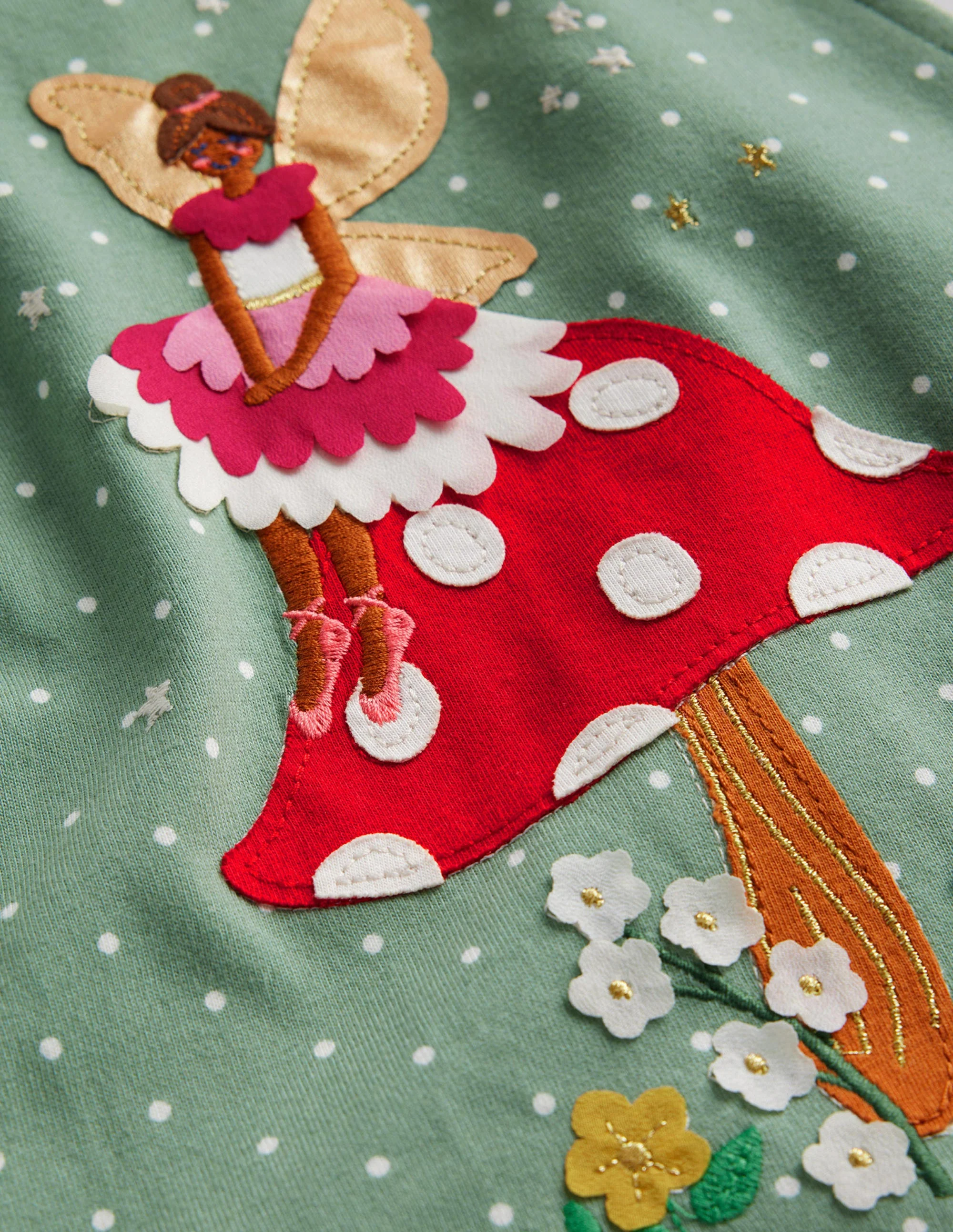 Kleid mit großer Applikation-Rauchgrün Fee - Image 3
