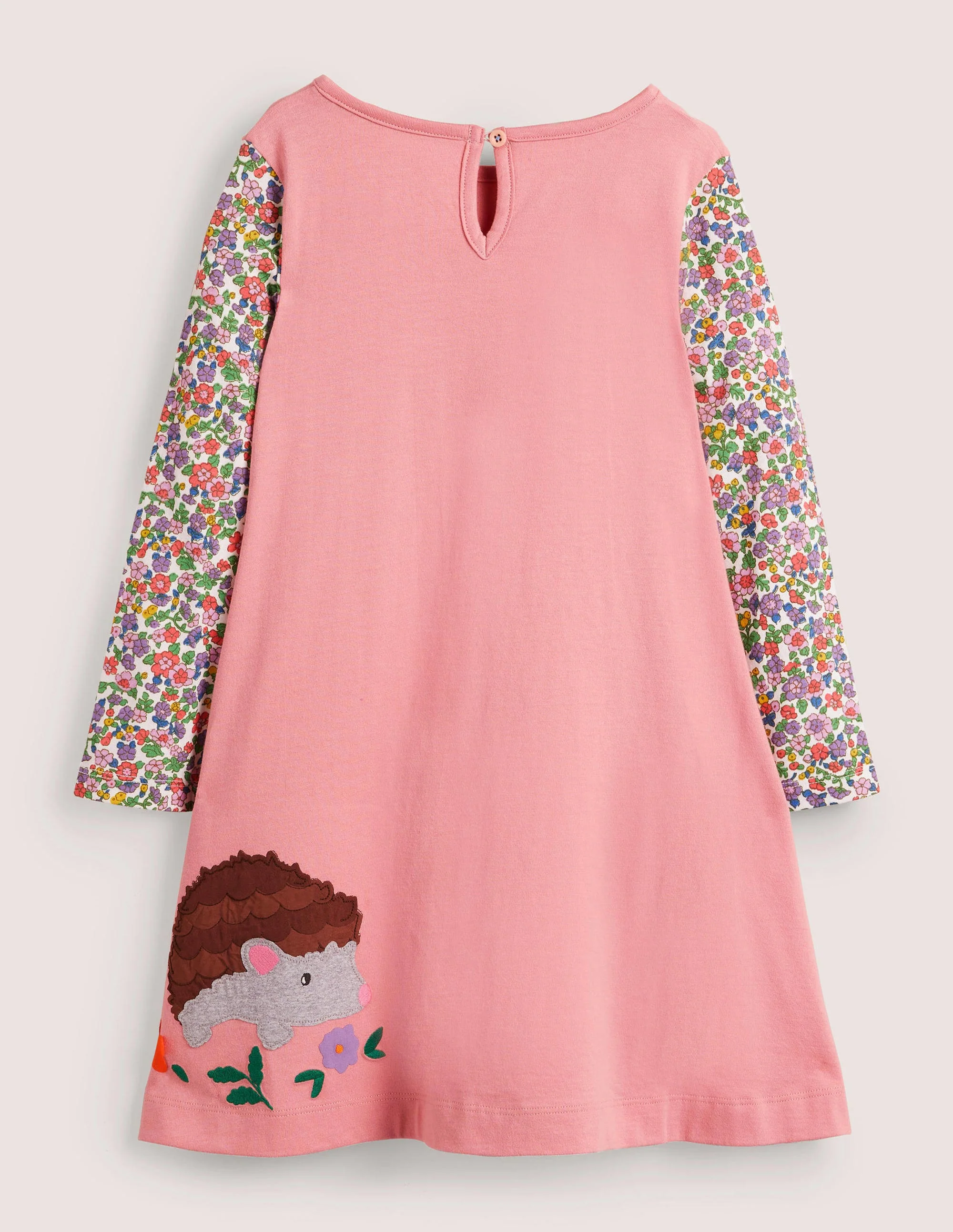 Kleid mit großer Applikation-Rosa, Igel - Image 2