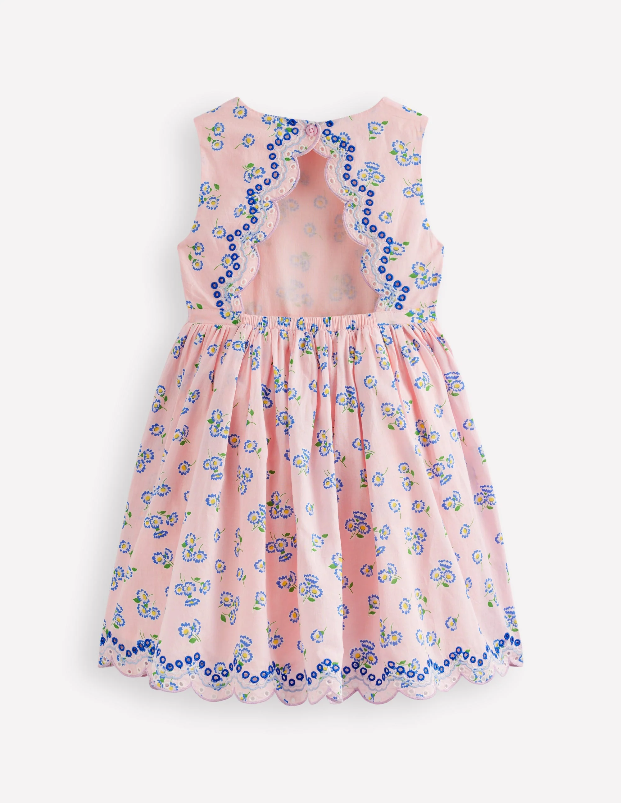 Kleid mit Lochstickerei am Rücken-Kreiderosa Blümchen - Image 2