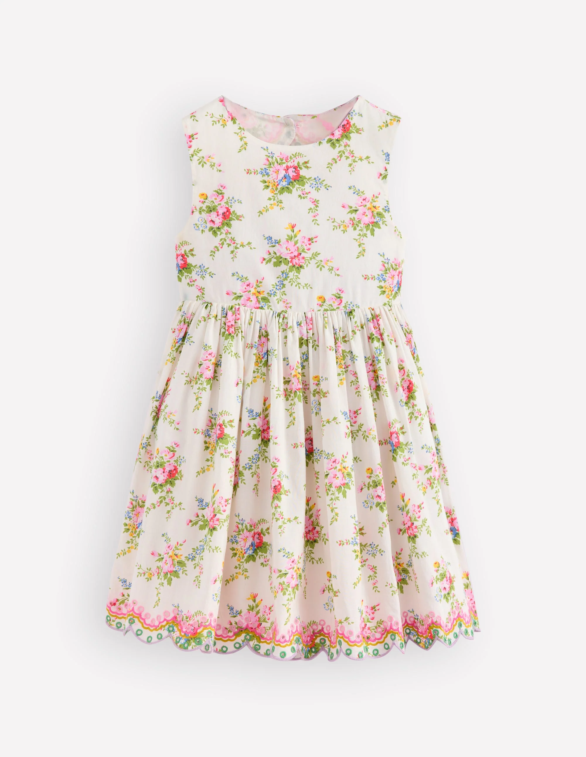 Kleid mit Lochstickerei am Rücken-Sanftes Naturweiß Rosa - Image 2