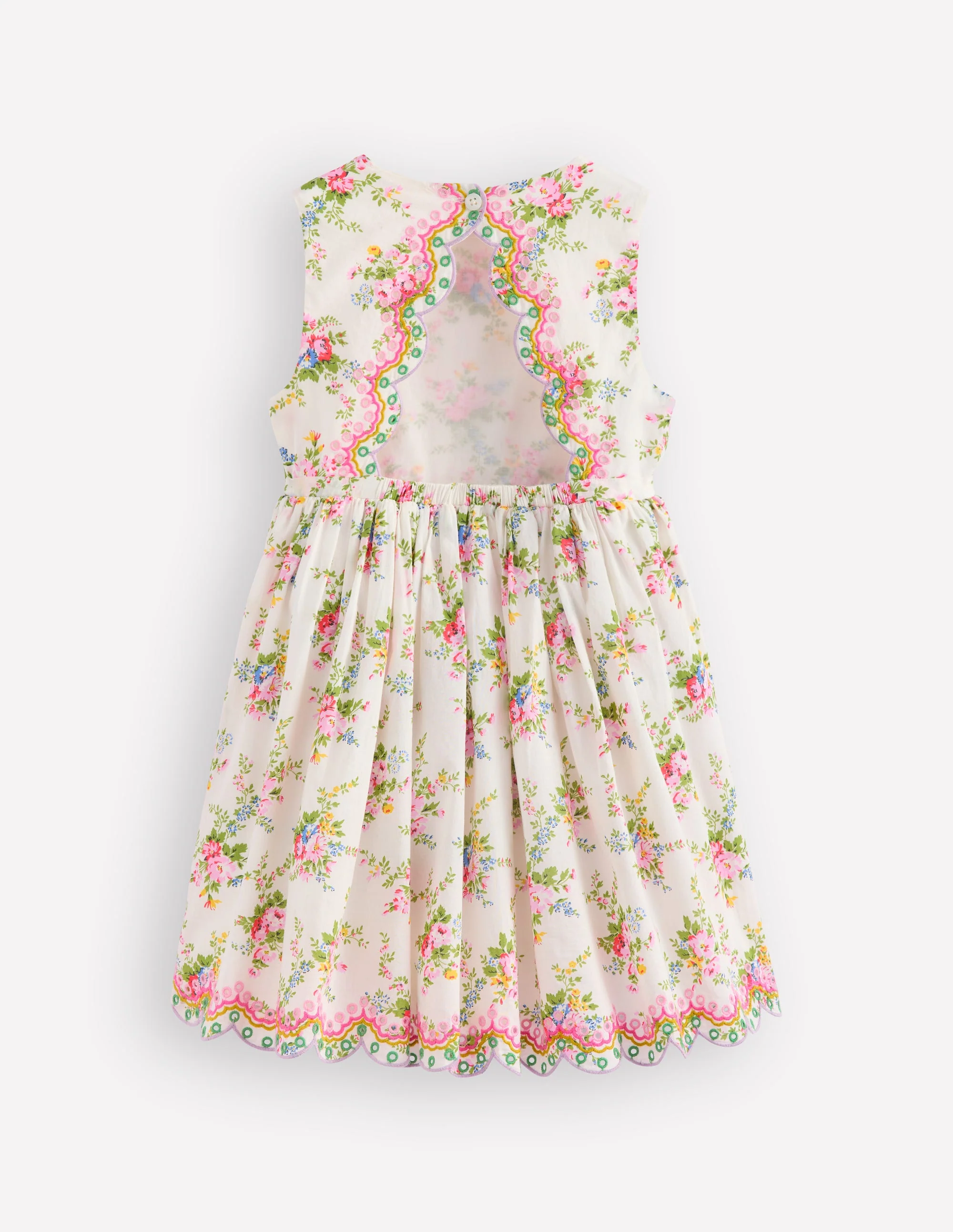 Kleid mit Lochstickerei am Rücken-Sanftes Naturweiß Rosa - Image 3