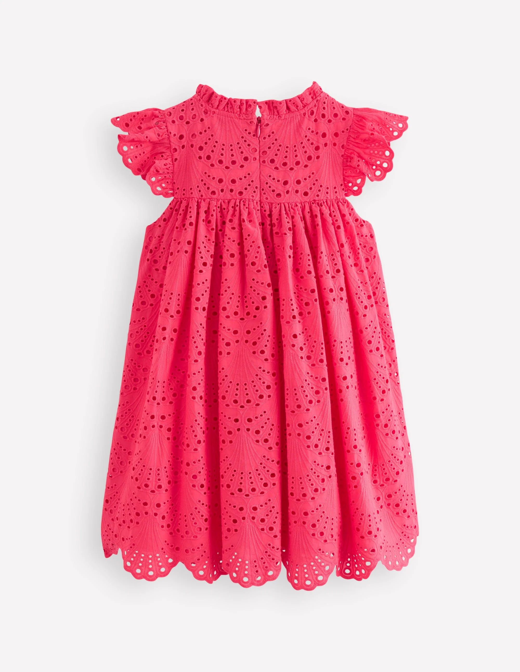 Kleid mit Muschelsaum und Lochstickerei-Kamelienrosa - Image 2