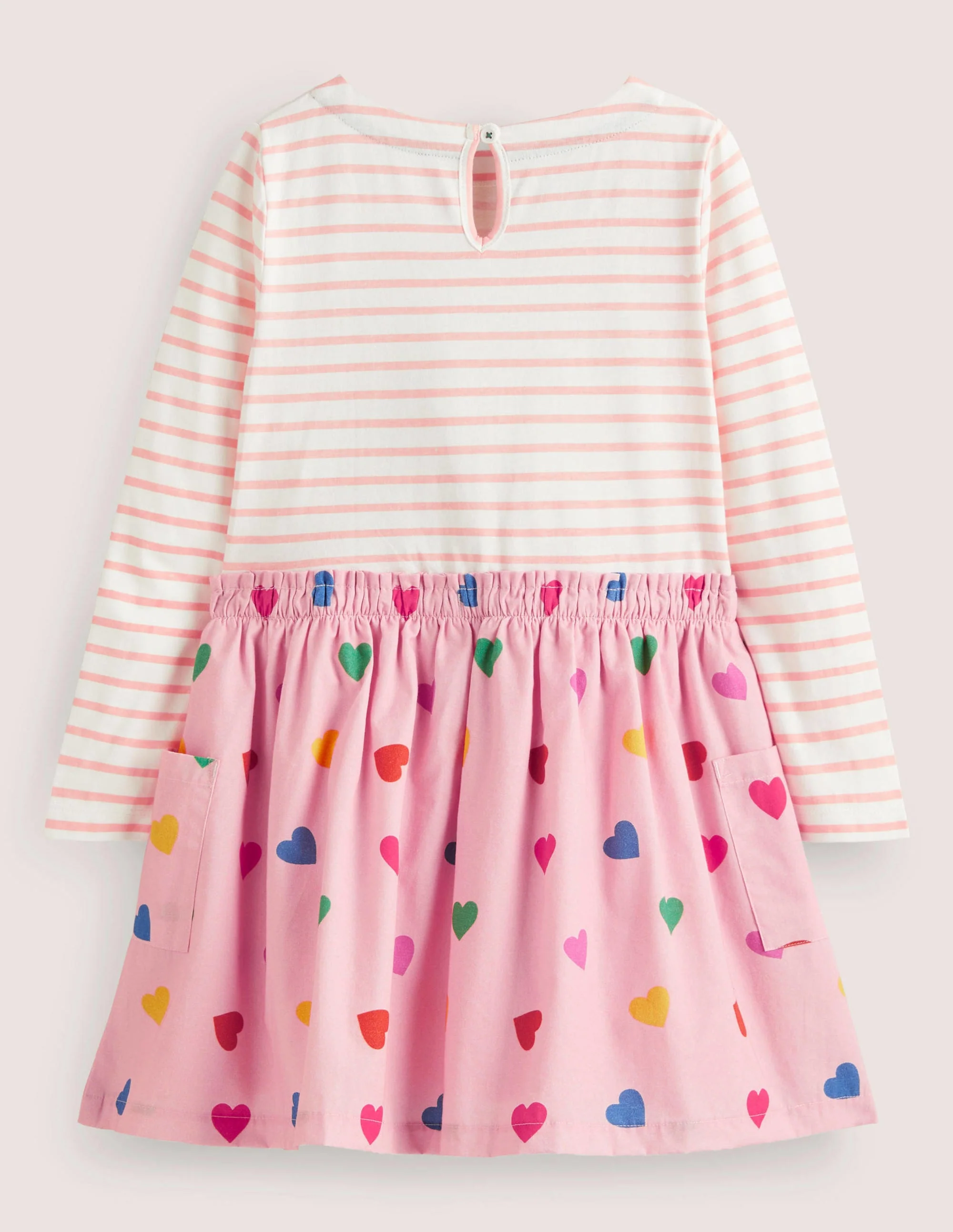 Kleid mit Mustermix-Delfinrosa, Konfettiherzen - Image 2