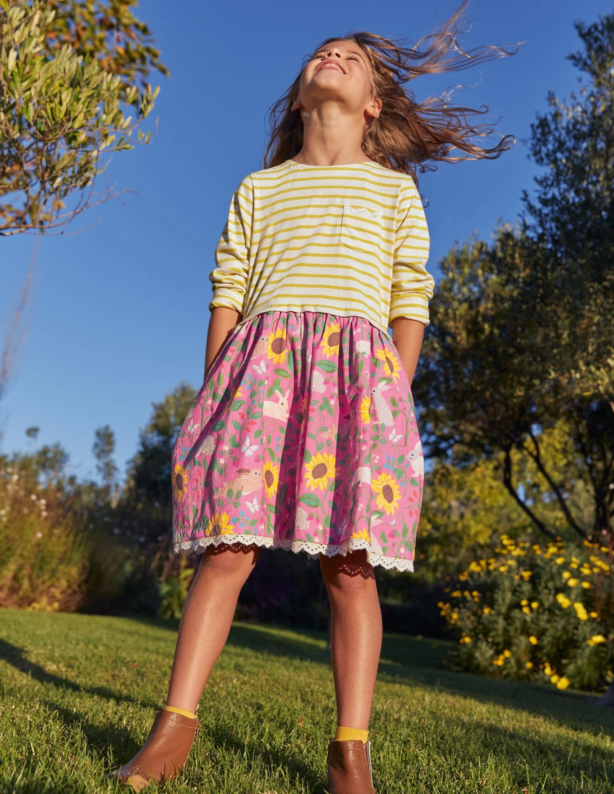 Kleid mit Mustermix-Hellrosa, Beerenmuster - Image 5