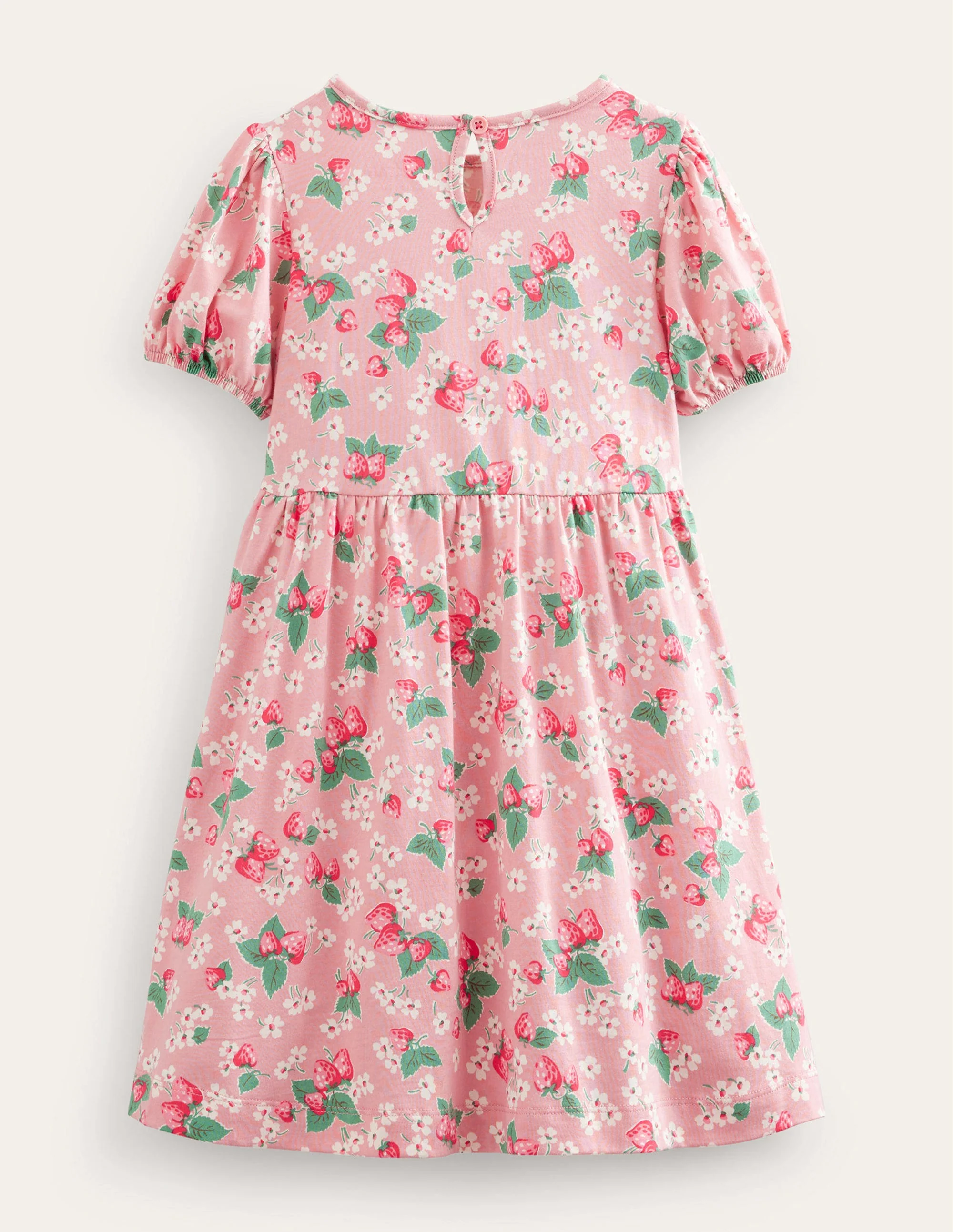 Kleid mit Puffärmeln-Mandelblütenrosa, Erdbeeren - Image 2