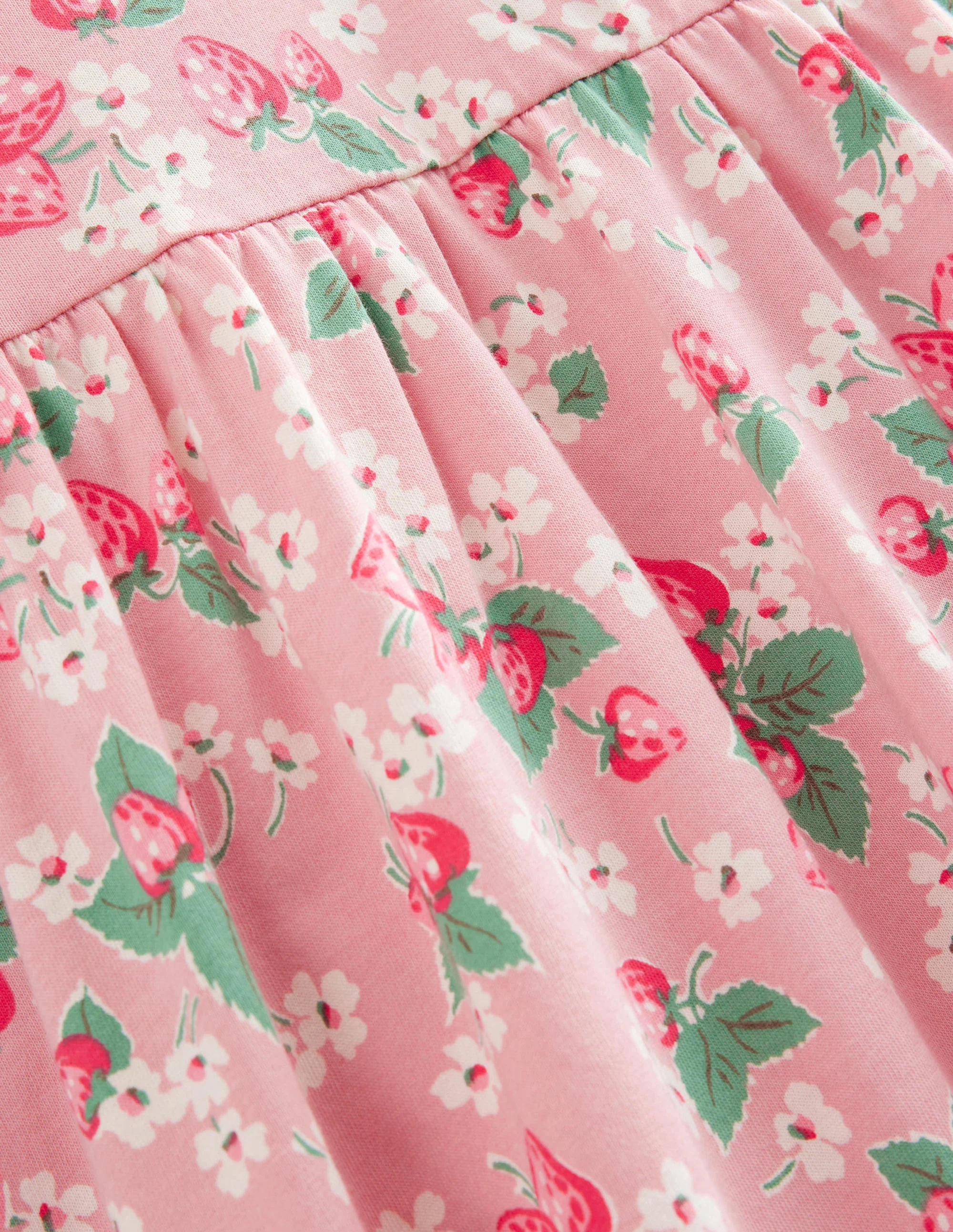 Kleid mit Puffärmeln-Mandelblütenrosa, Erdbeeren - Image 3