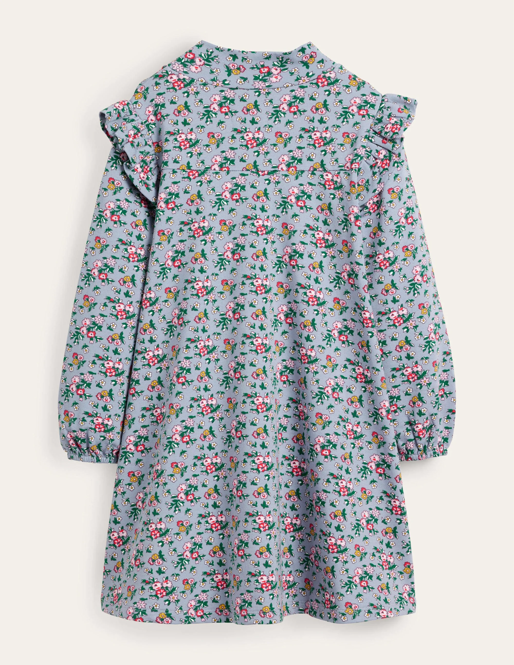 Kleid mit Rollkragen-Graublau, Blumenstrauß - Image 2