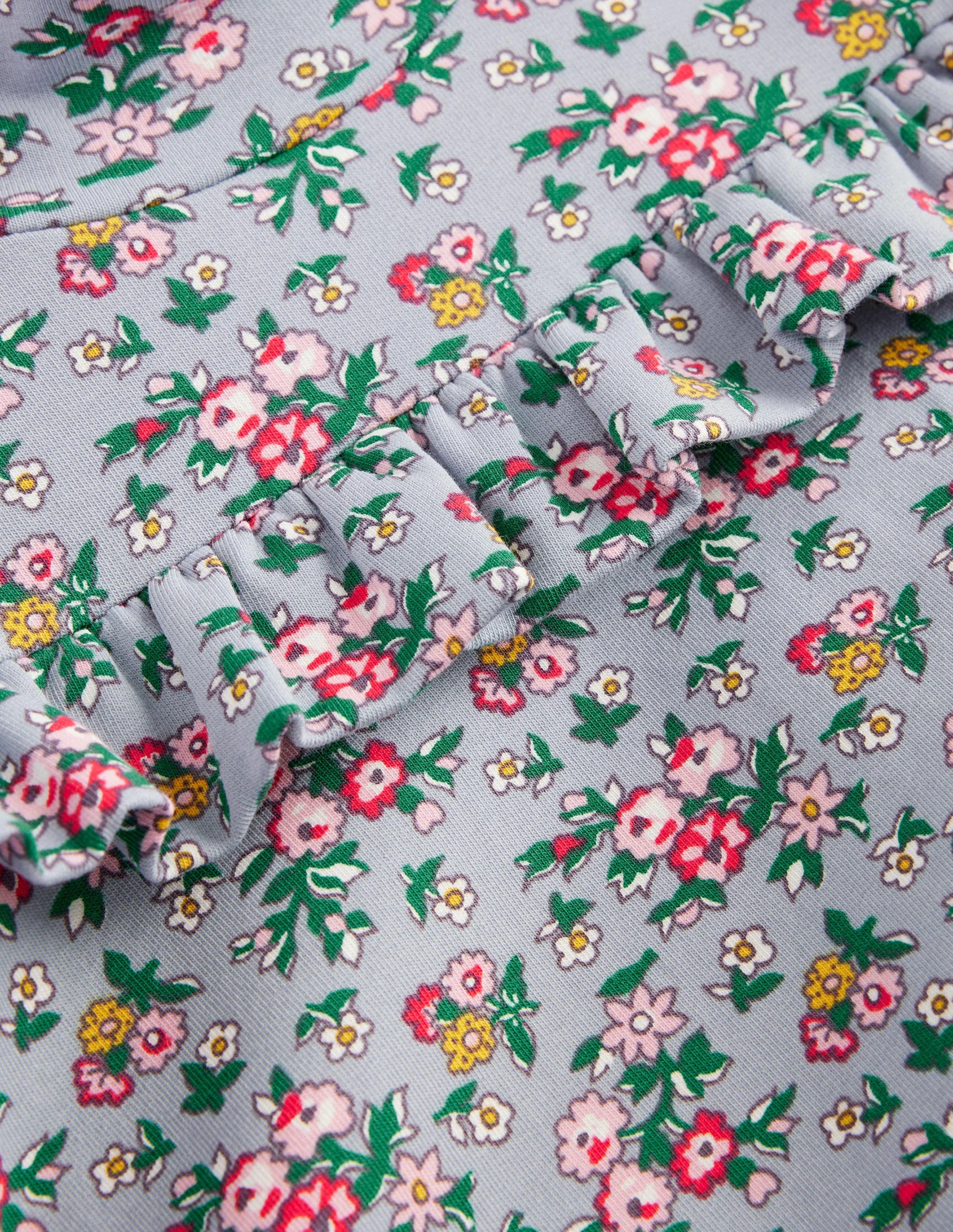 Kleid mit Rollkragen-Graublau, Blumenstrauß - Image 3