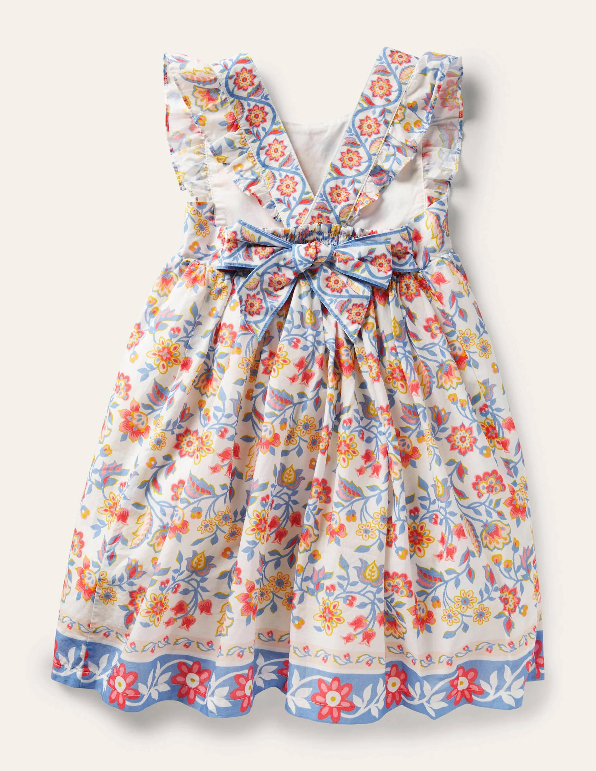 Kleid mit Rückenschleife-Naturweiß, Paisleymuster - Image 2
