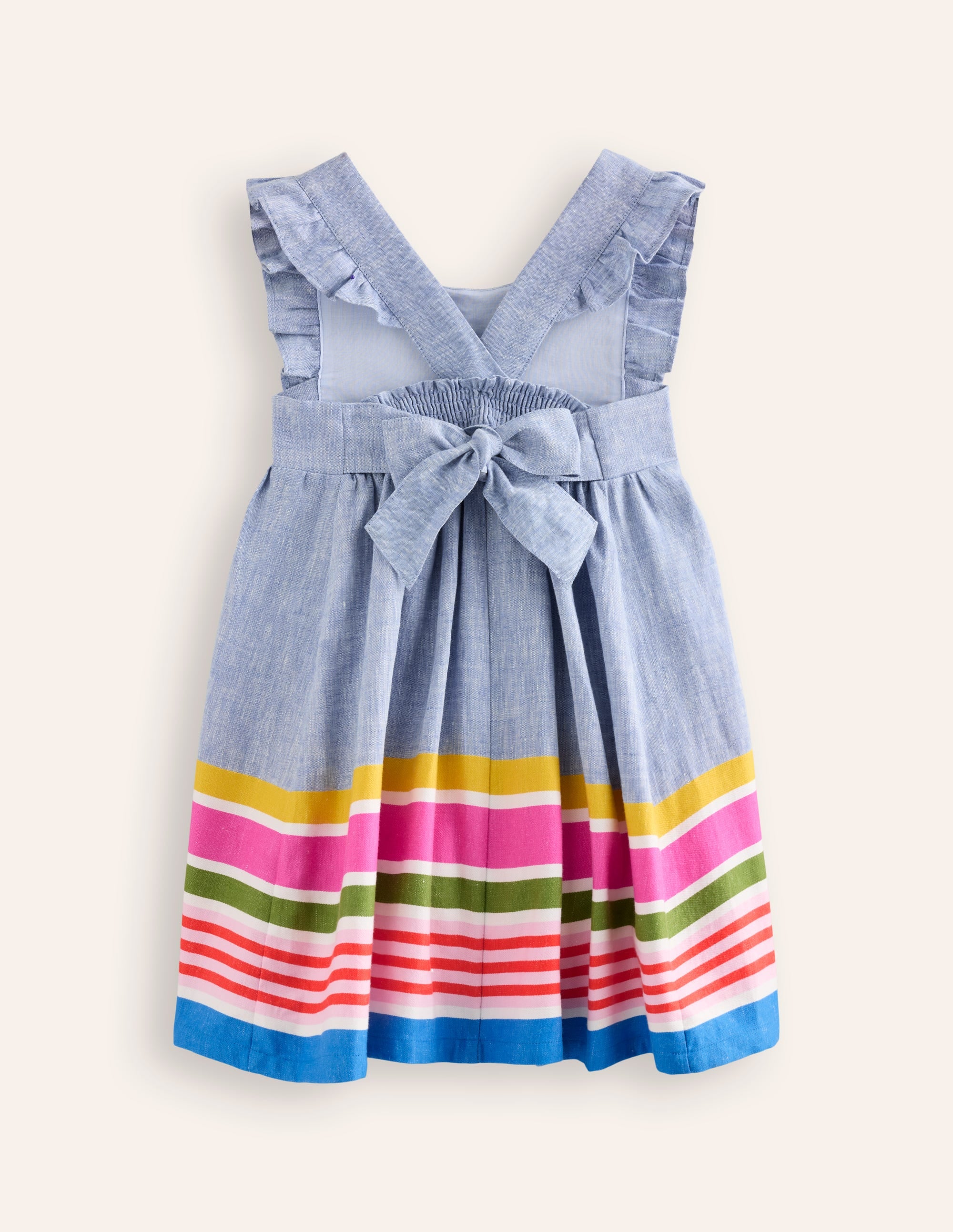 Kleid mit Schleife am Rücken-Fil à Fil Streifen - Image 5