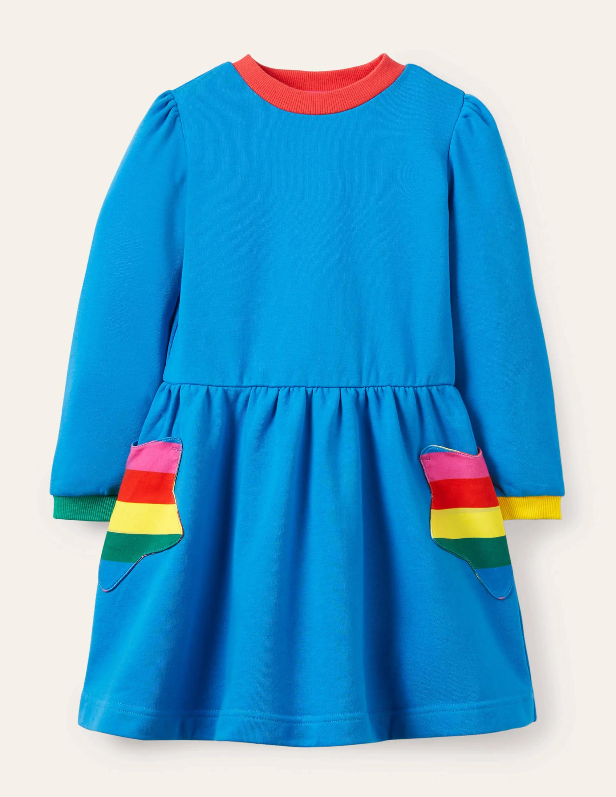 Kleid mit Taschen-Applikation-Marokkoblau, Sterne