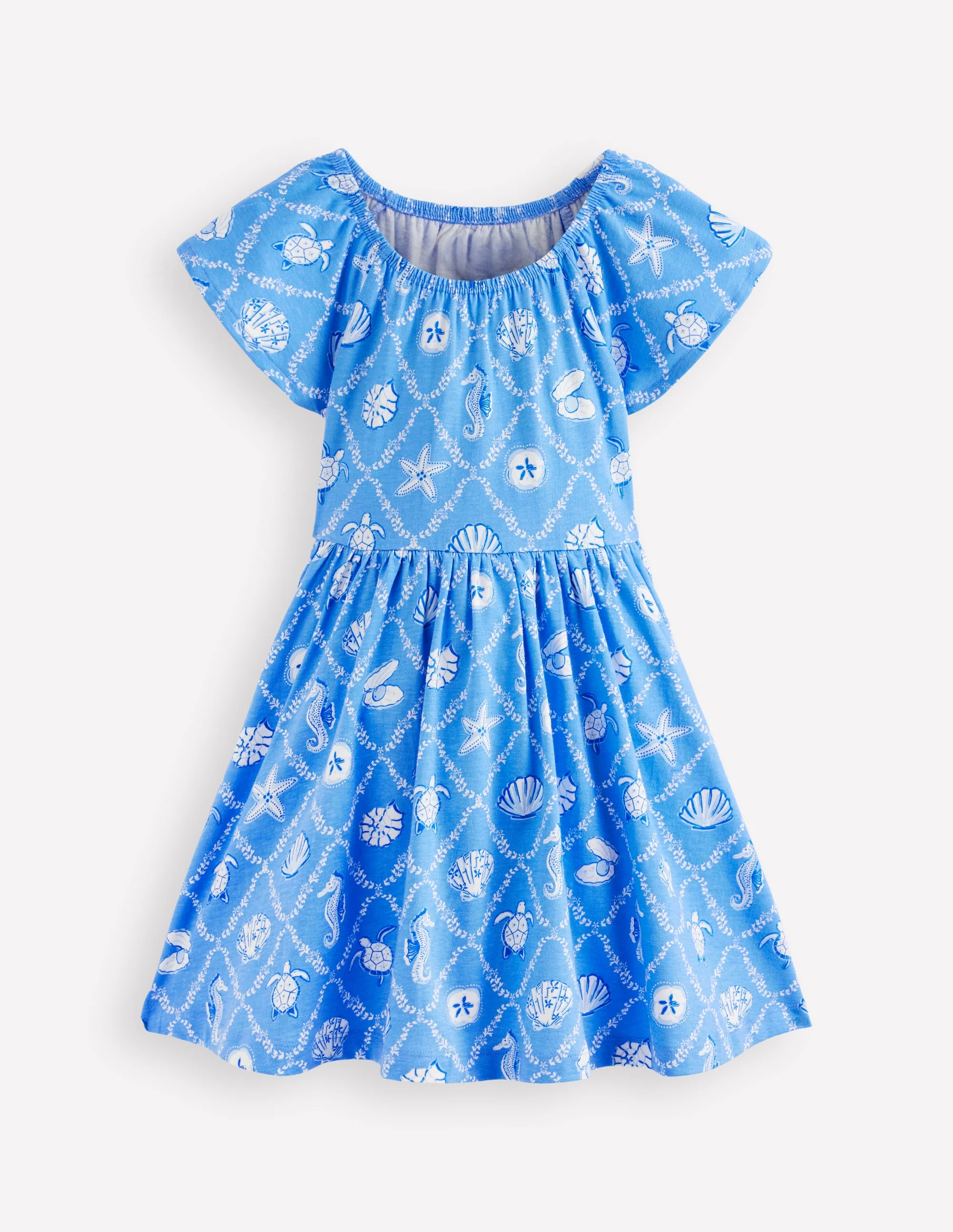 Kleid zum Herumwirbeln mit Flatterärmeln-Cabana Blue Meerjungfrauen