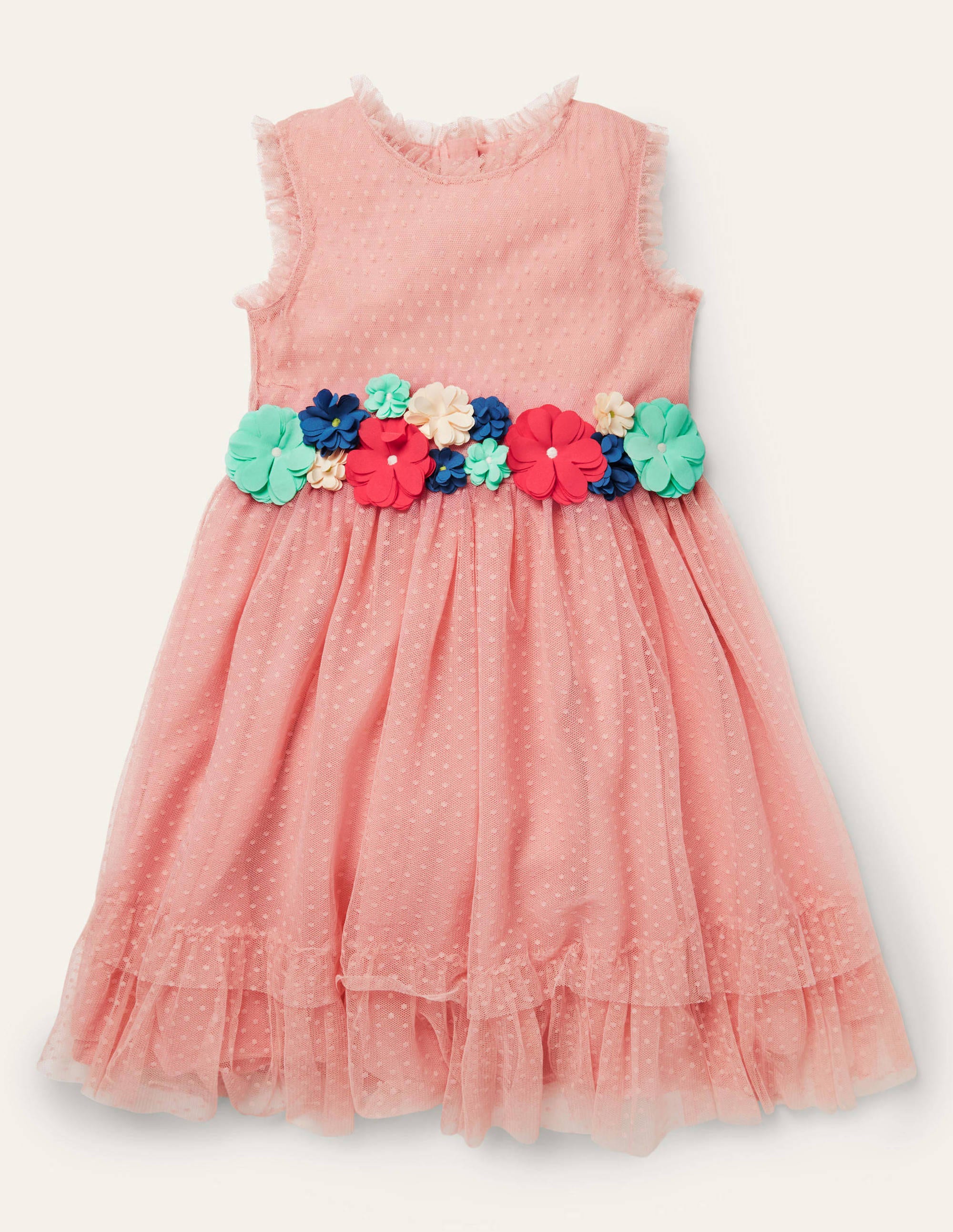 Korsagenkleid mit floraler Verzierung-Mandelblütenrosa
