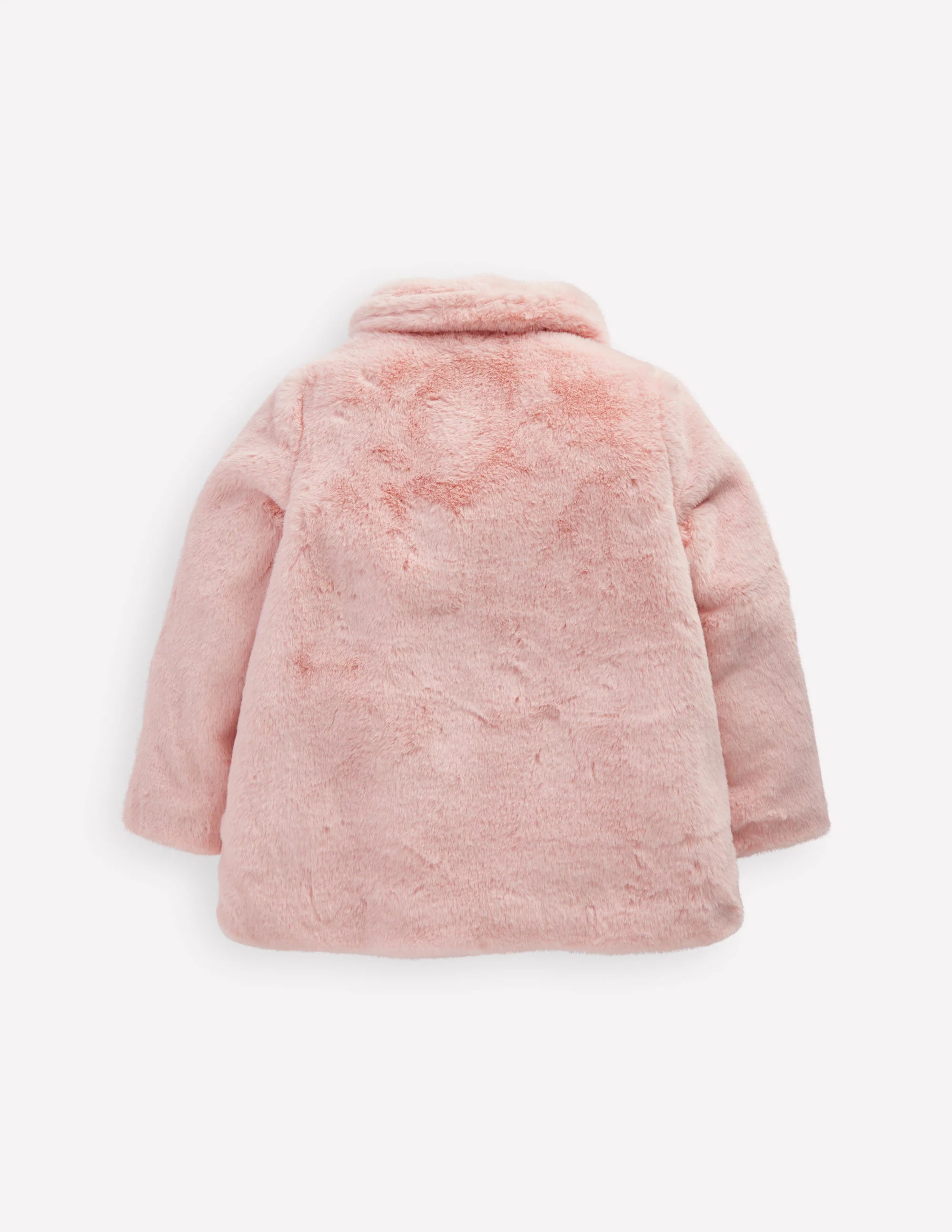 Kunstfellmantel mit Kragen-ROSA - Image 2