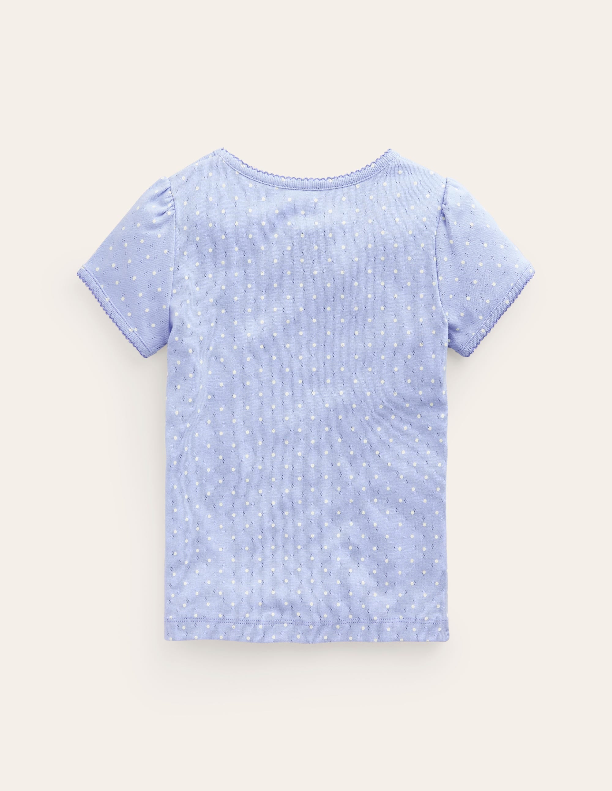 Kurzärmeliges Pointelle-Oberteil-Etoile Blau Punkte - Image 2