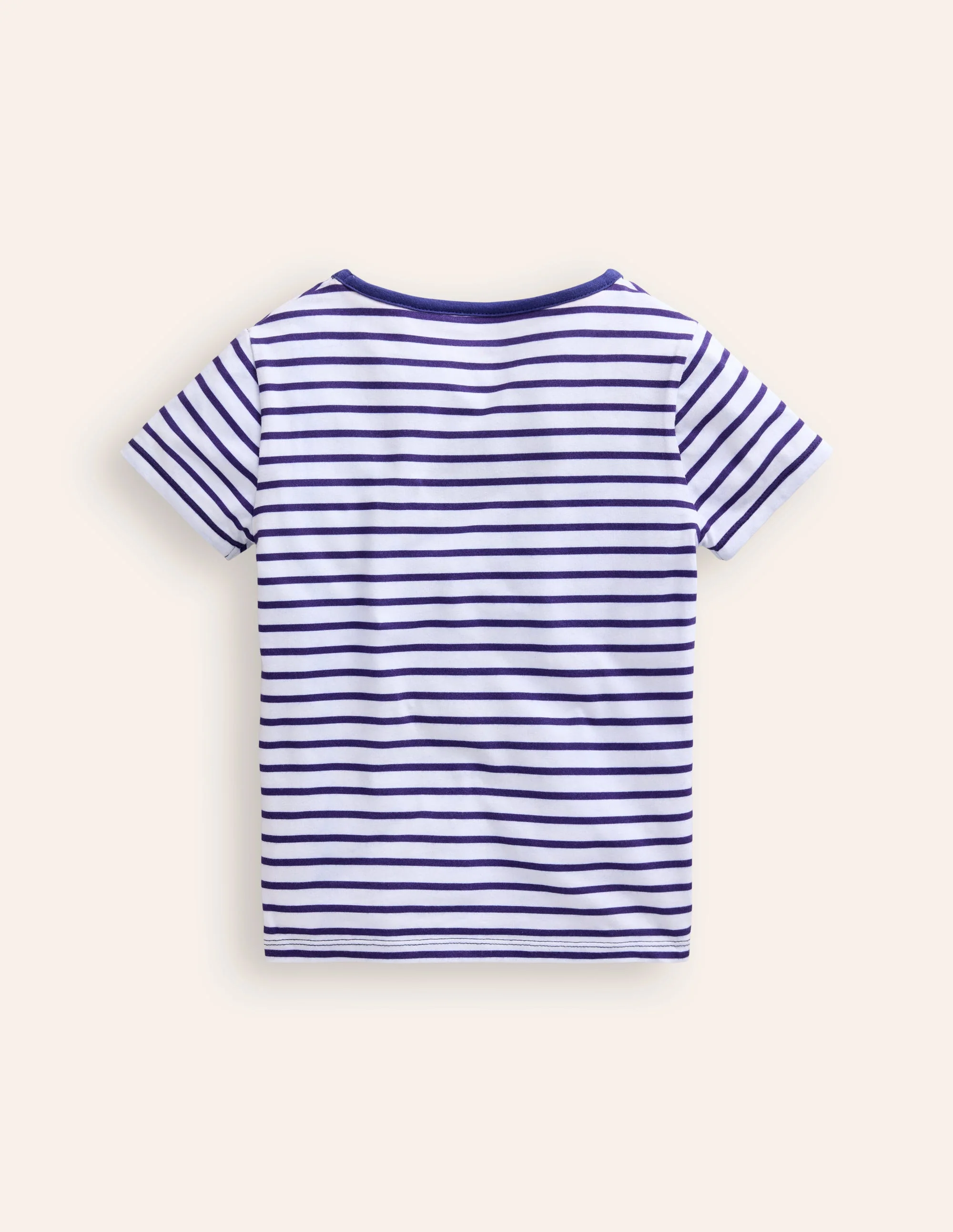 Kurzärmeliges T-Shirt mit Applikation-Naturweiß / Steuerbord Streifen Boot - Image 2